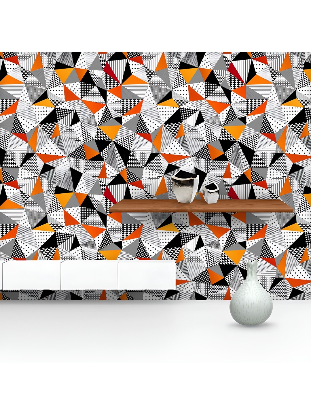 

ArtzFolio Printed UV-Resistant Anti-Bacterial Polygonal Element Peel & Stick Wallpaper, Multi