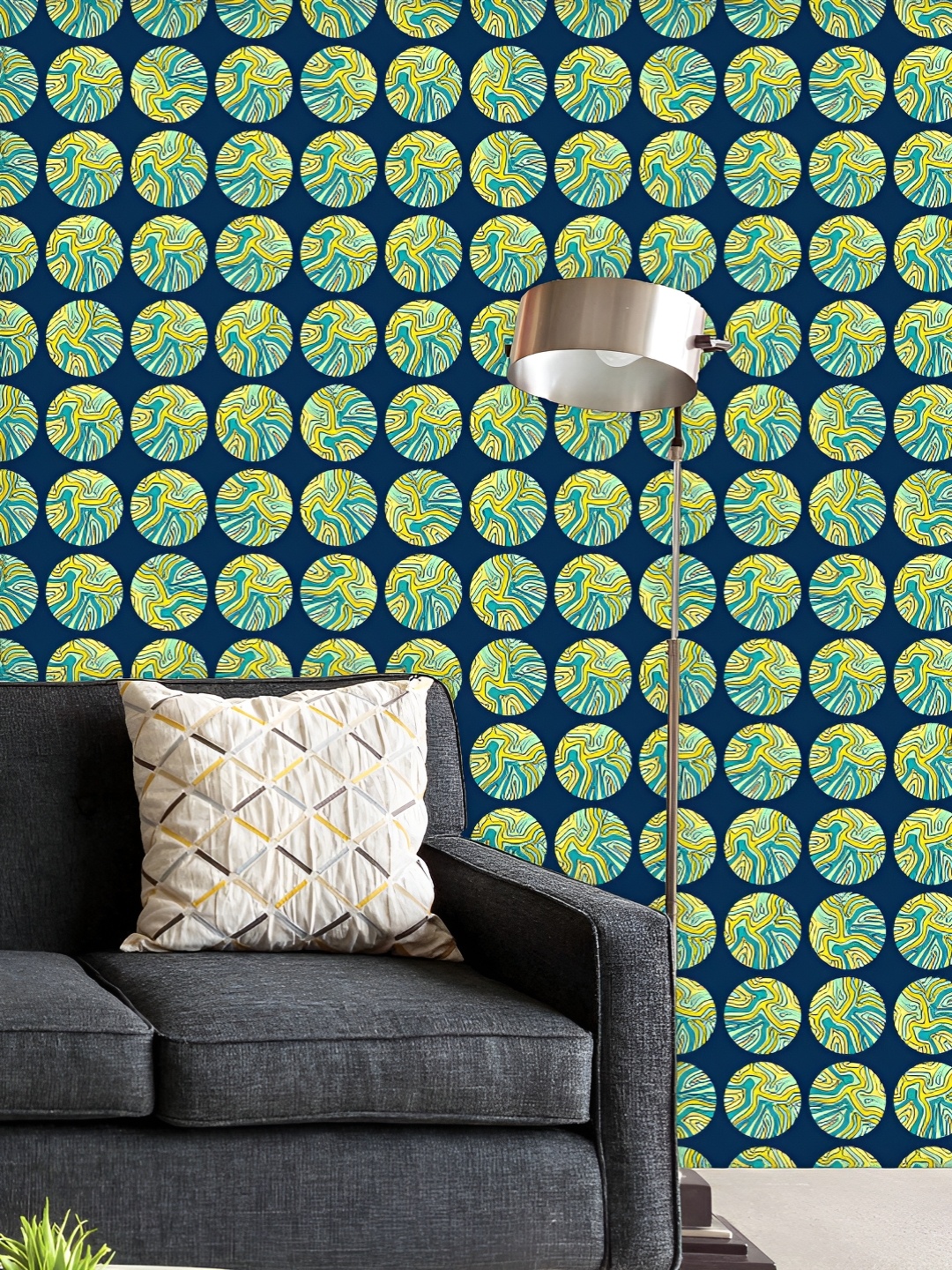 

ArtzFolio Printed UV-Resistant Anti-Bacterial Circles Pattern Peel & Stick Wallpaper, Multi