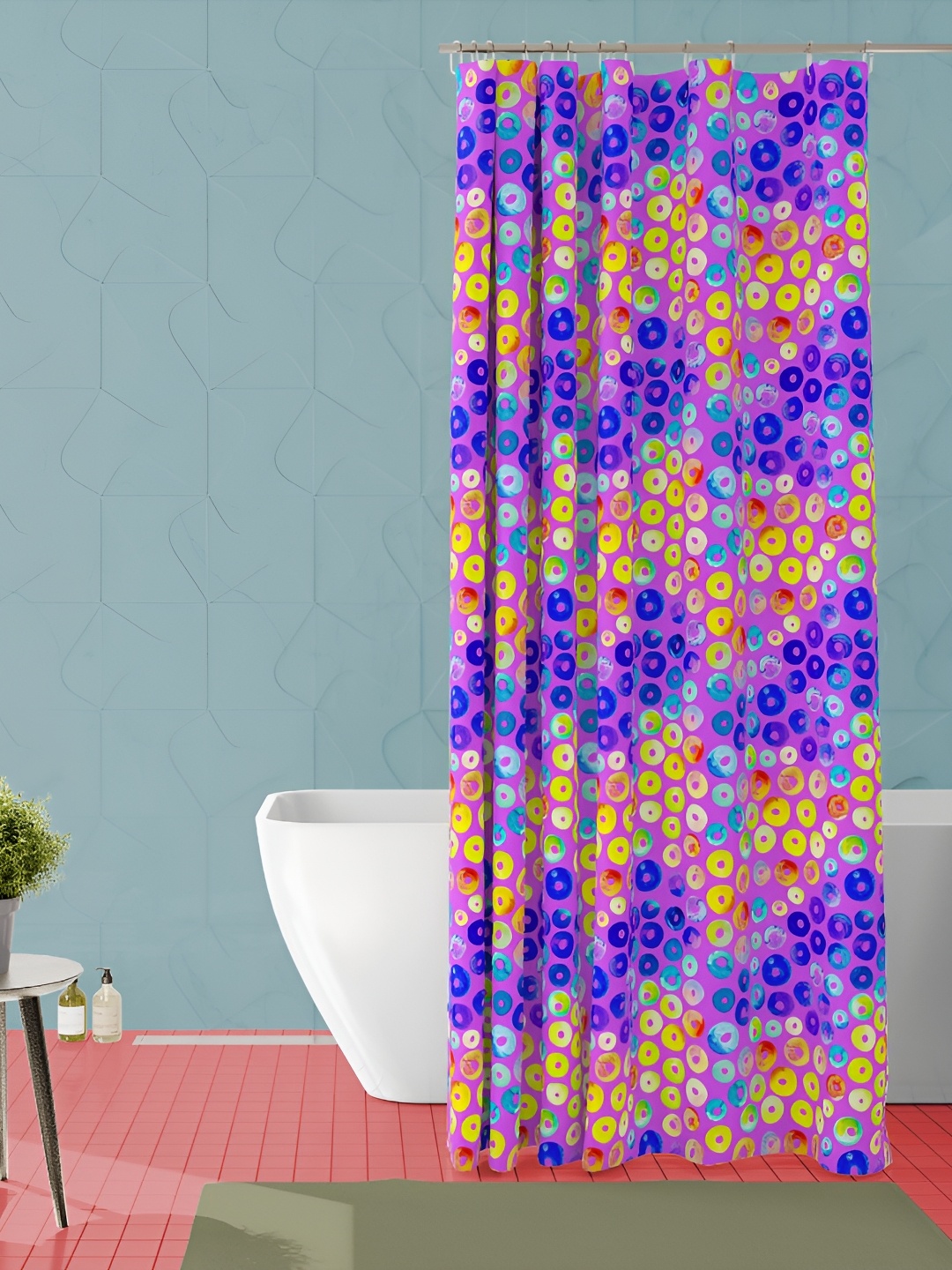 

ArtzFolio Purple & Blue Printed Waterproof Shower Curtain
