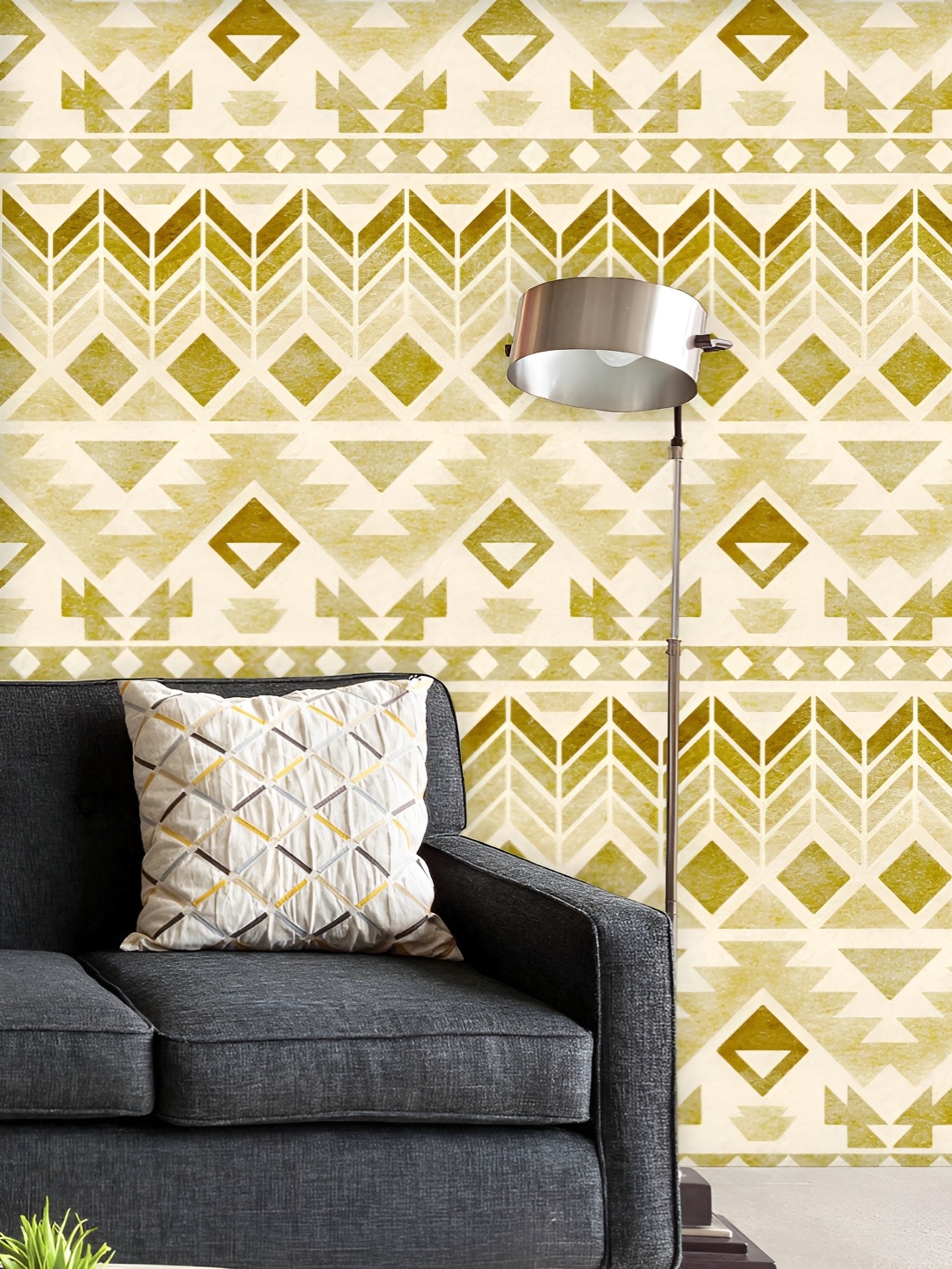 

ArtzFolio Printed UV-Resistant Anti-Bacterial Tribal Ikat Pattern Peel & Stick Wallpaper, Multi