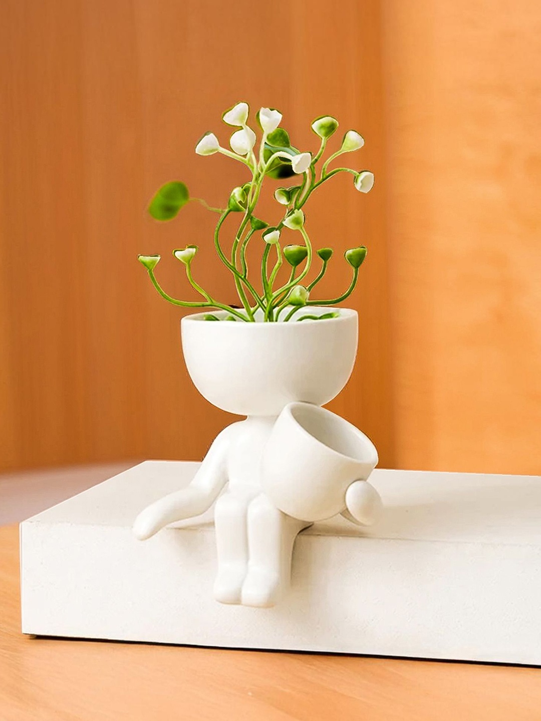 

Ekhasa White Ceramic Pot For Plant