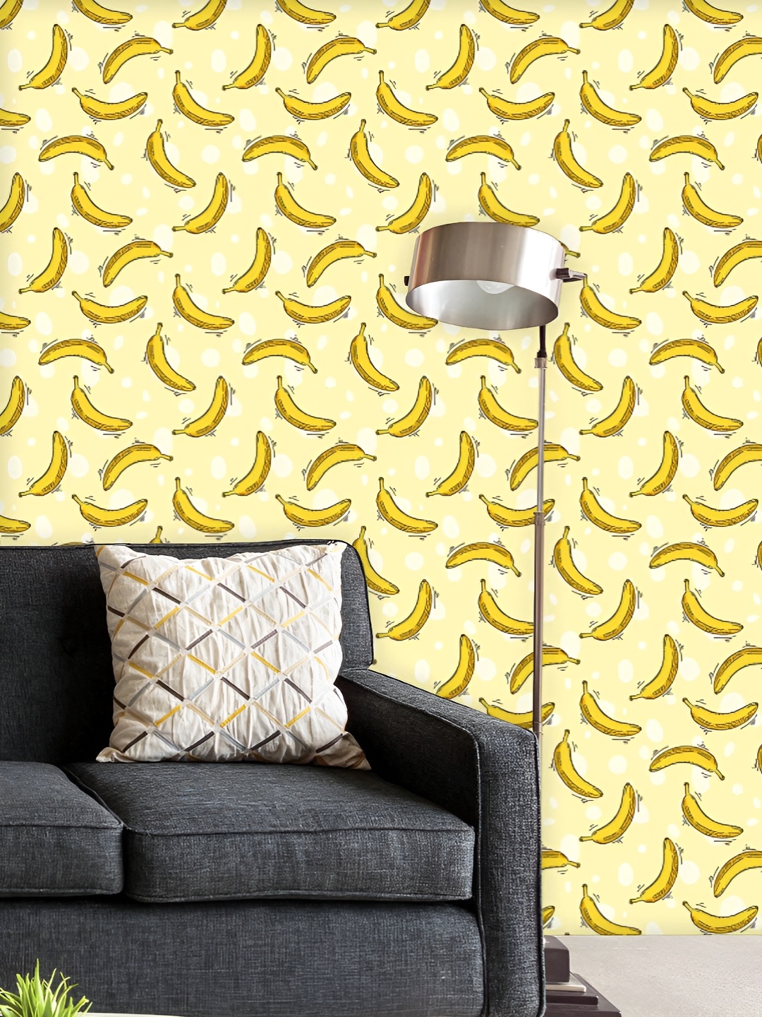 

ArtzFolio Printed UV-Resistant Anti-Bacterial Banana Pattern Peel & Stick Wallpaper, Multi