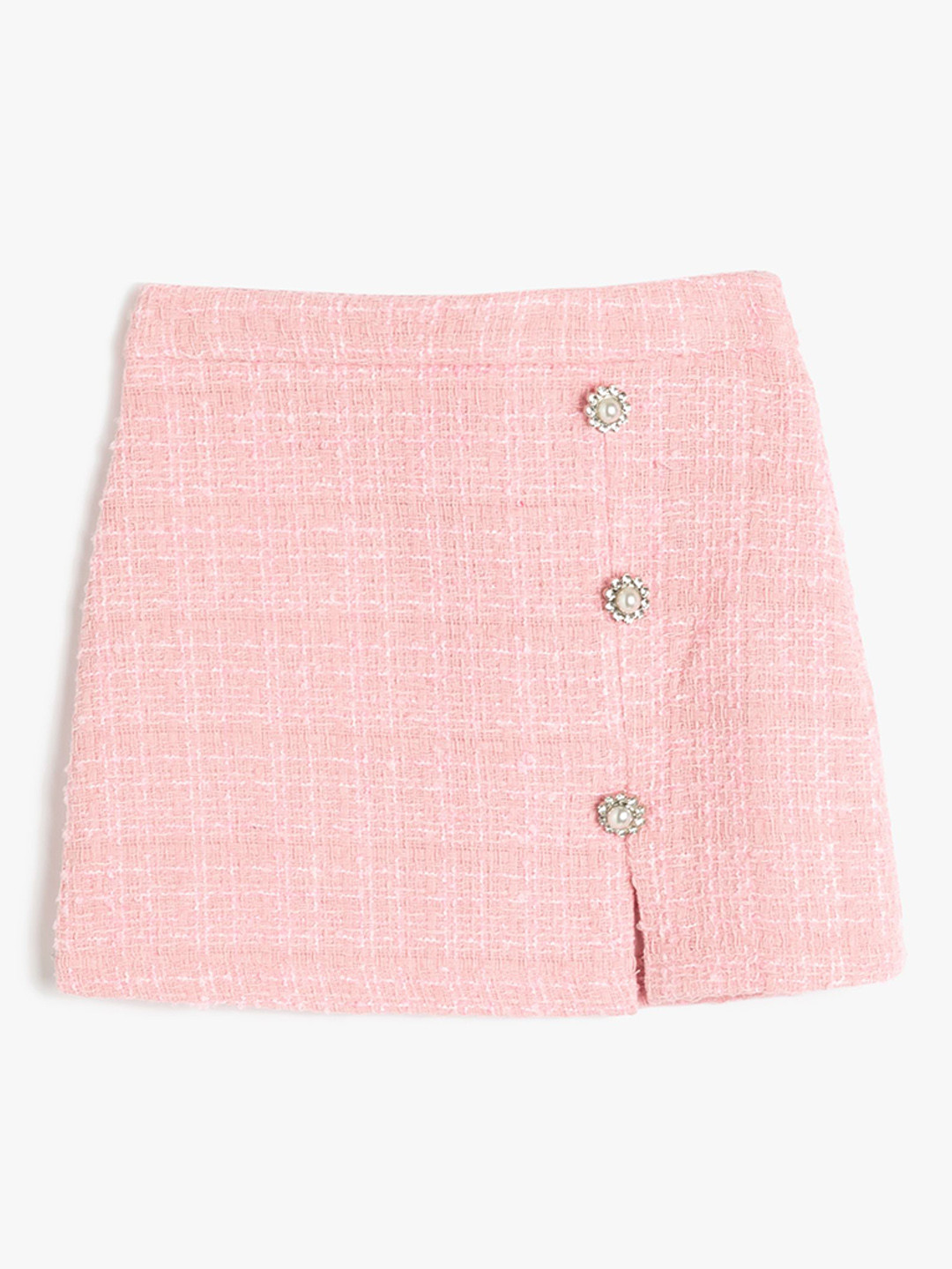 

Koton Girls Textured A- Line Slit Mini Skirt, Pink