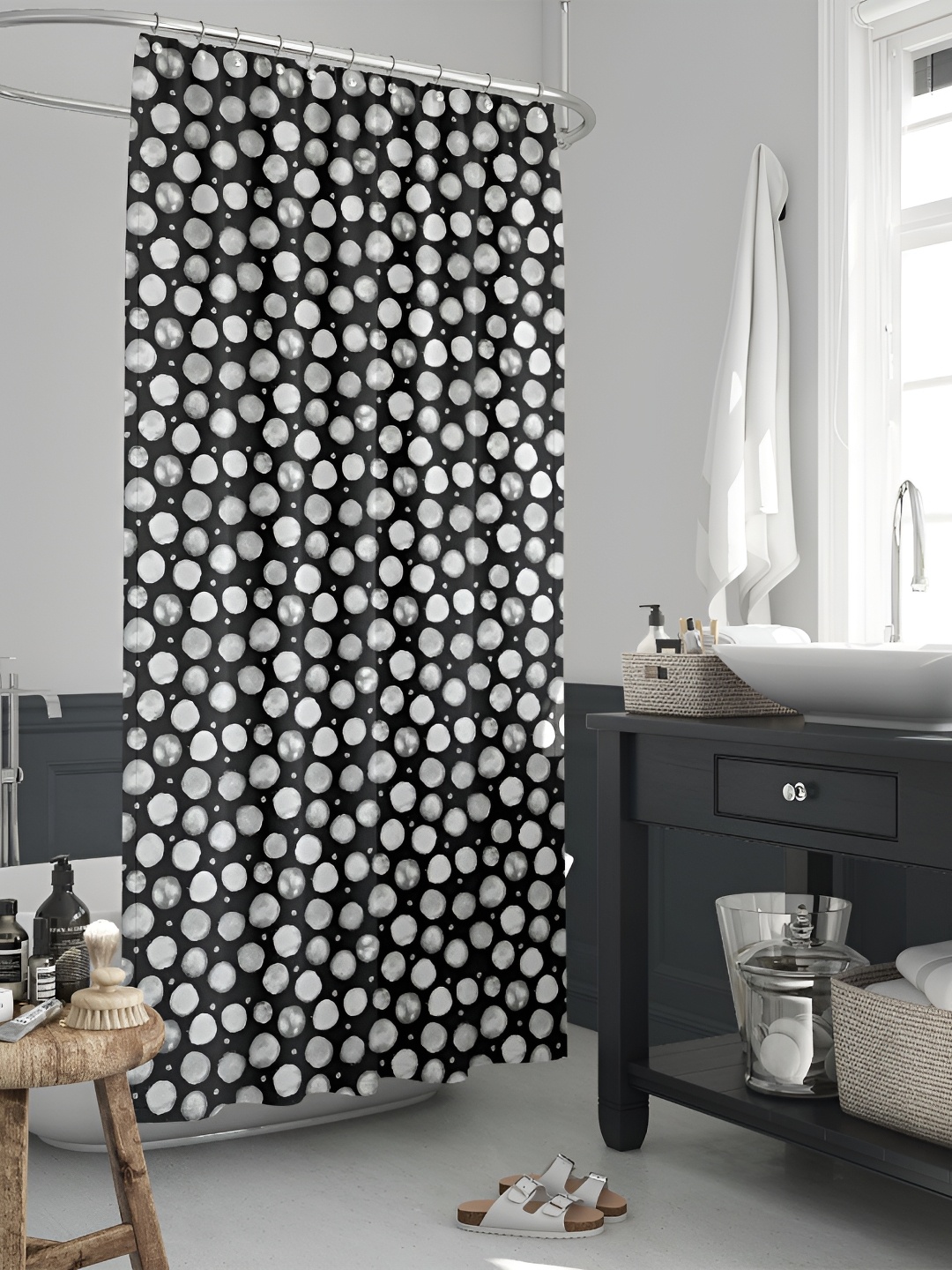 

ArtzFolio Black & White Printed Waterproof Shower Curtains