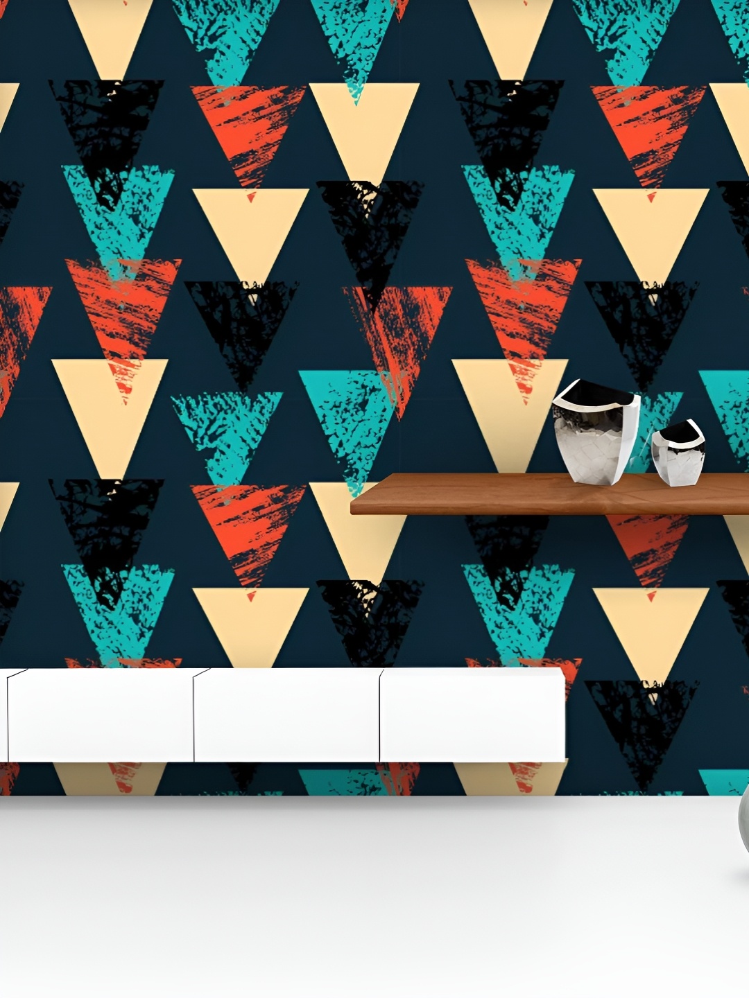 

ArtzFolio Printed UV-Resistant Anti-Bacterial Triangled Peel & Stick Wallpaper, Multi