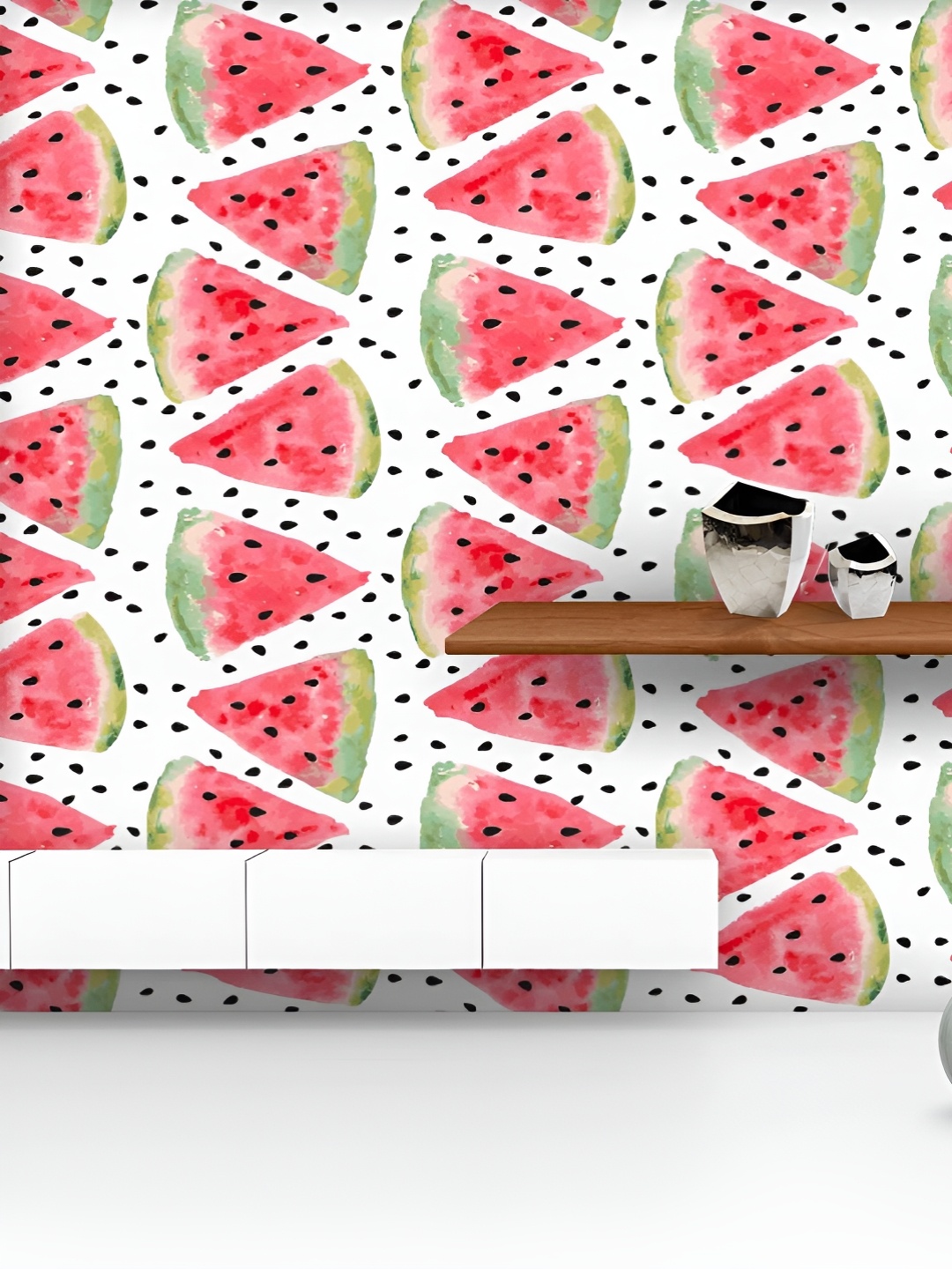 

ArtzFolio Printed UV-Resistant Anti-Bacterial Watercolor Watermelon Pattern Peel & Stick Wallpaper, Multi