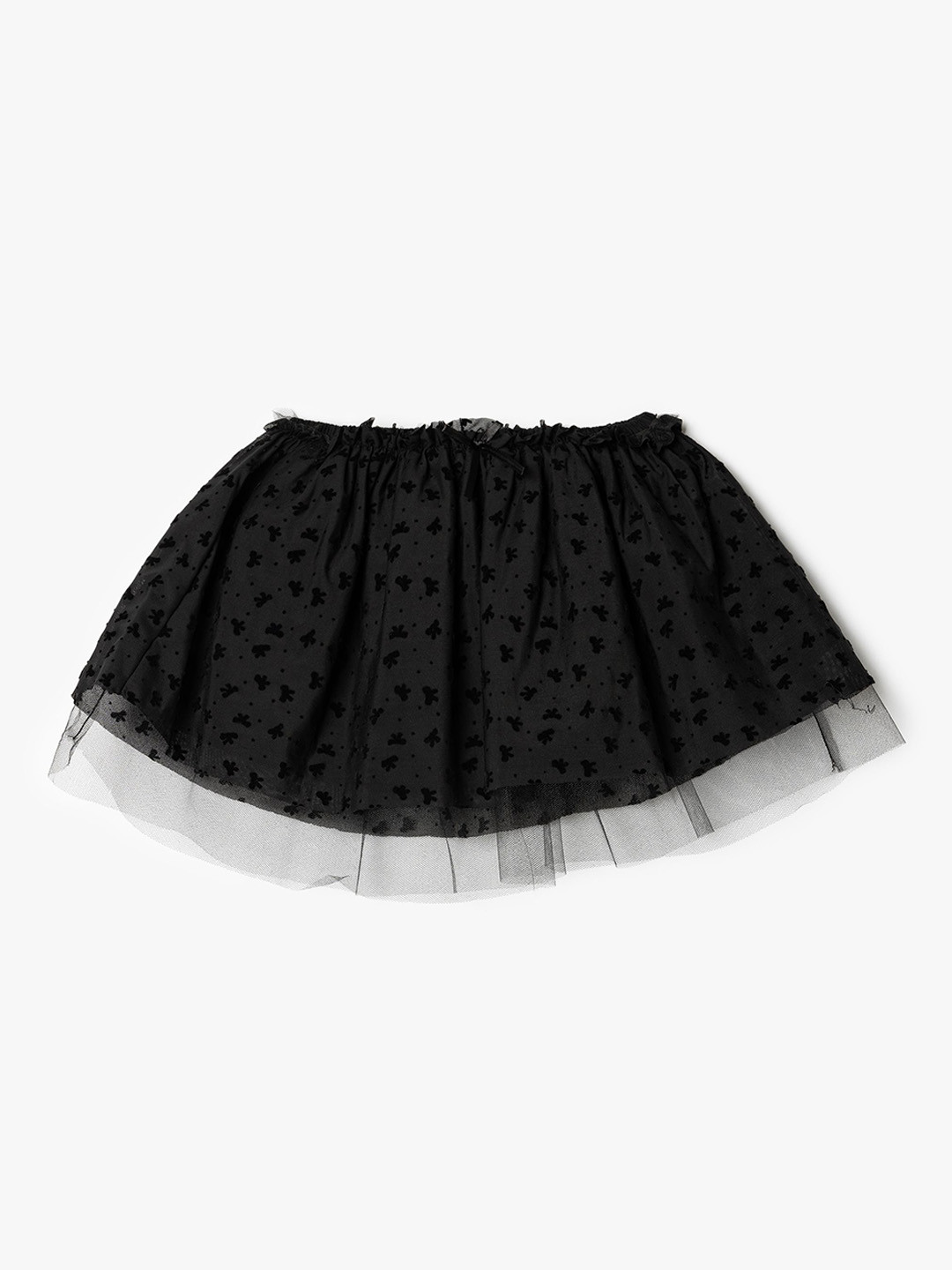 

Koton Infant Girls Self Design Flared Slip-On Mini Skirts, Black