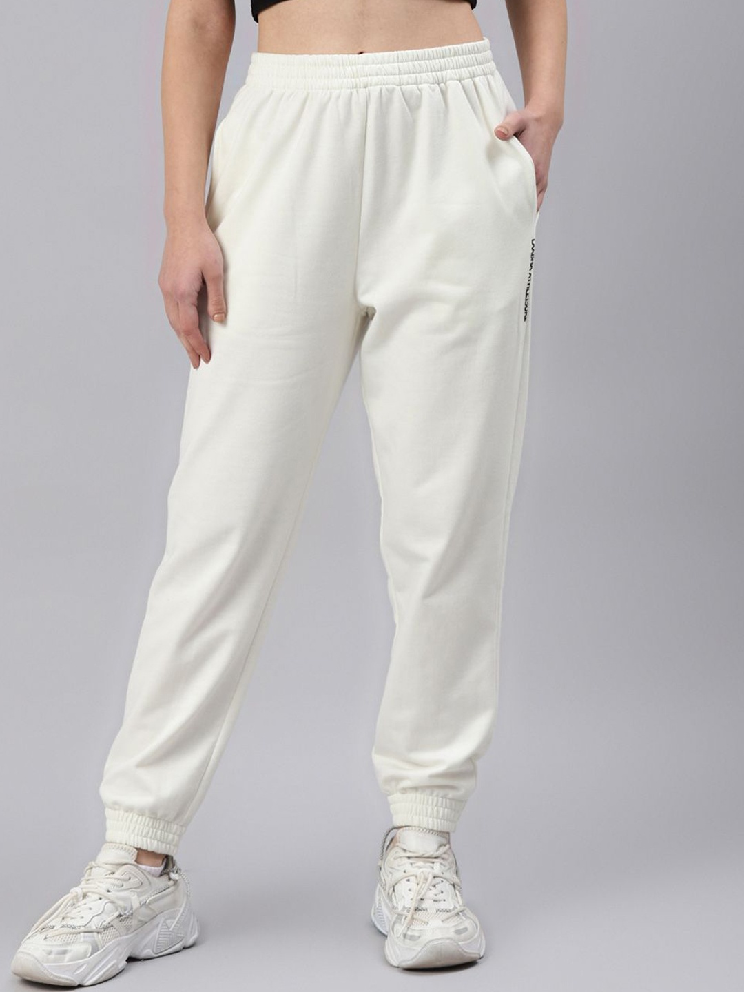 

Laabha Women Regular Fit Mid Rise Cotton Jogger, Off white