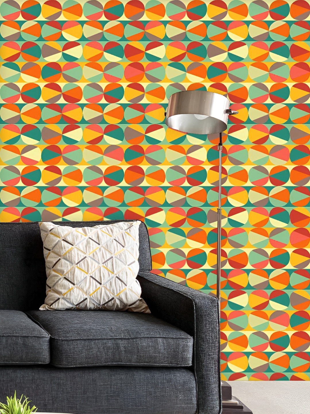 

ArtzFolio Printed UV-Resistant Anti-Bacterial Geometric Ornament Peel & Stick Wallpaper, Multi