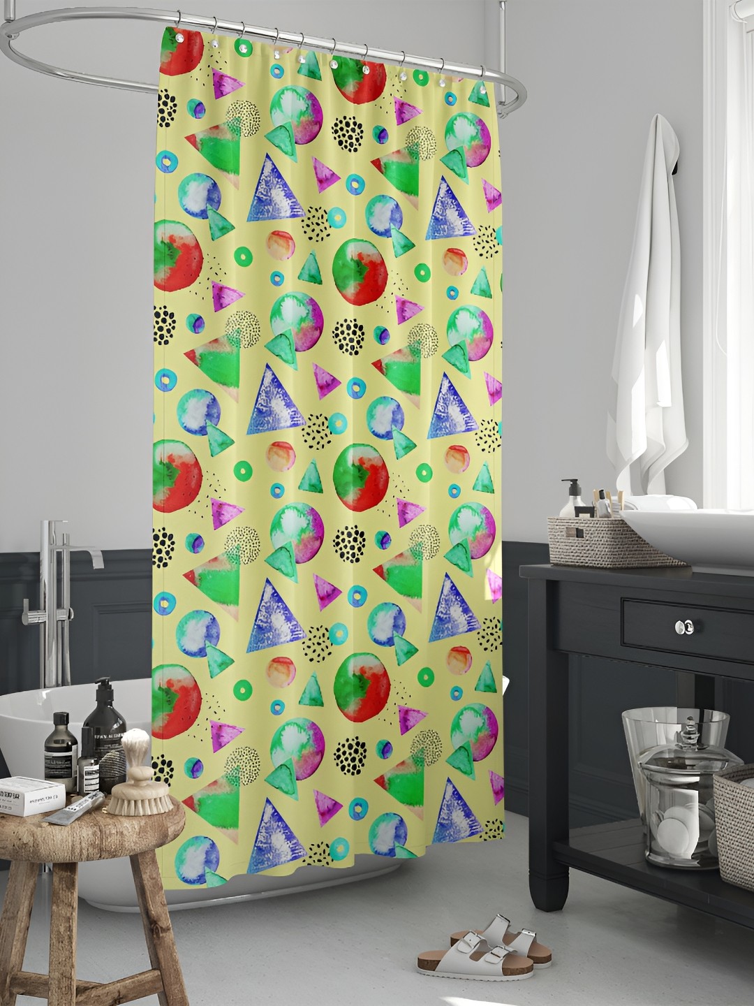 

ArtzFolio Single Piece Waterproof Polyester Shower Curtain, Multi
