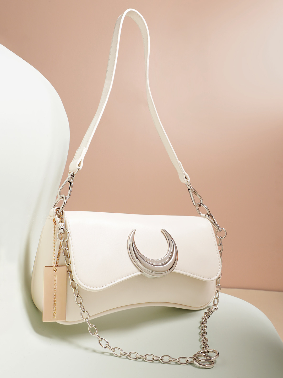 

French Connection Detachable Handle Shoulder Bag, Off white