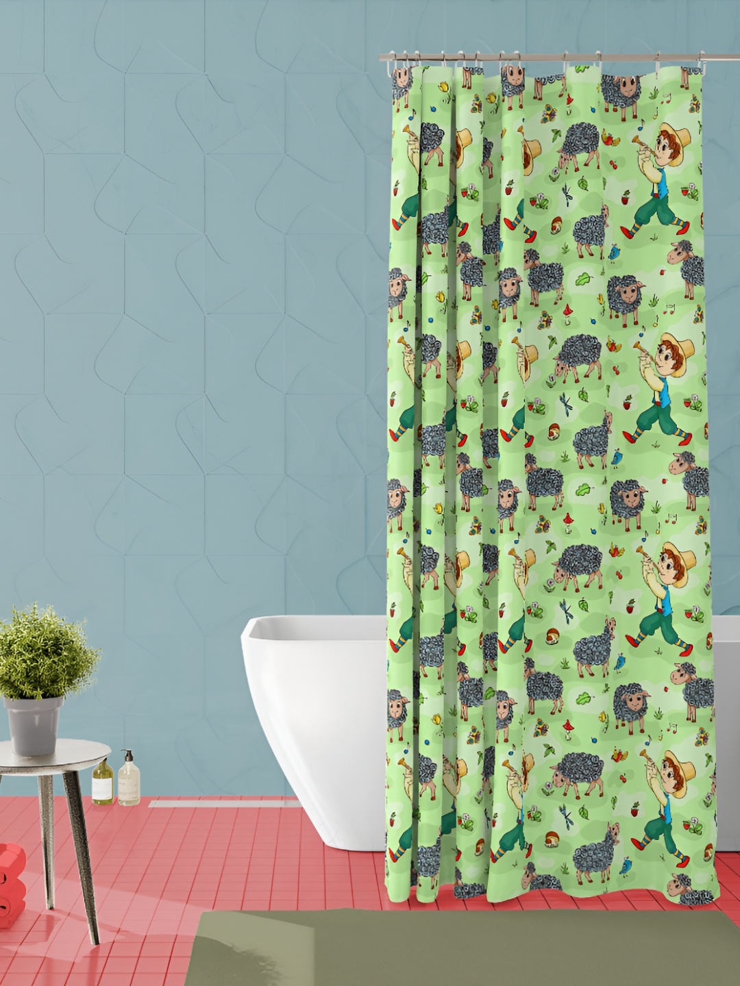 

ArtzFolio Green & Brown Printed Waterproof Shower Curtain