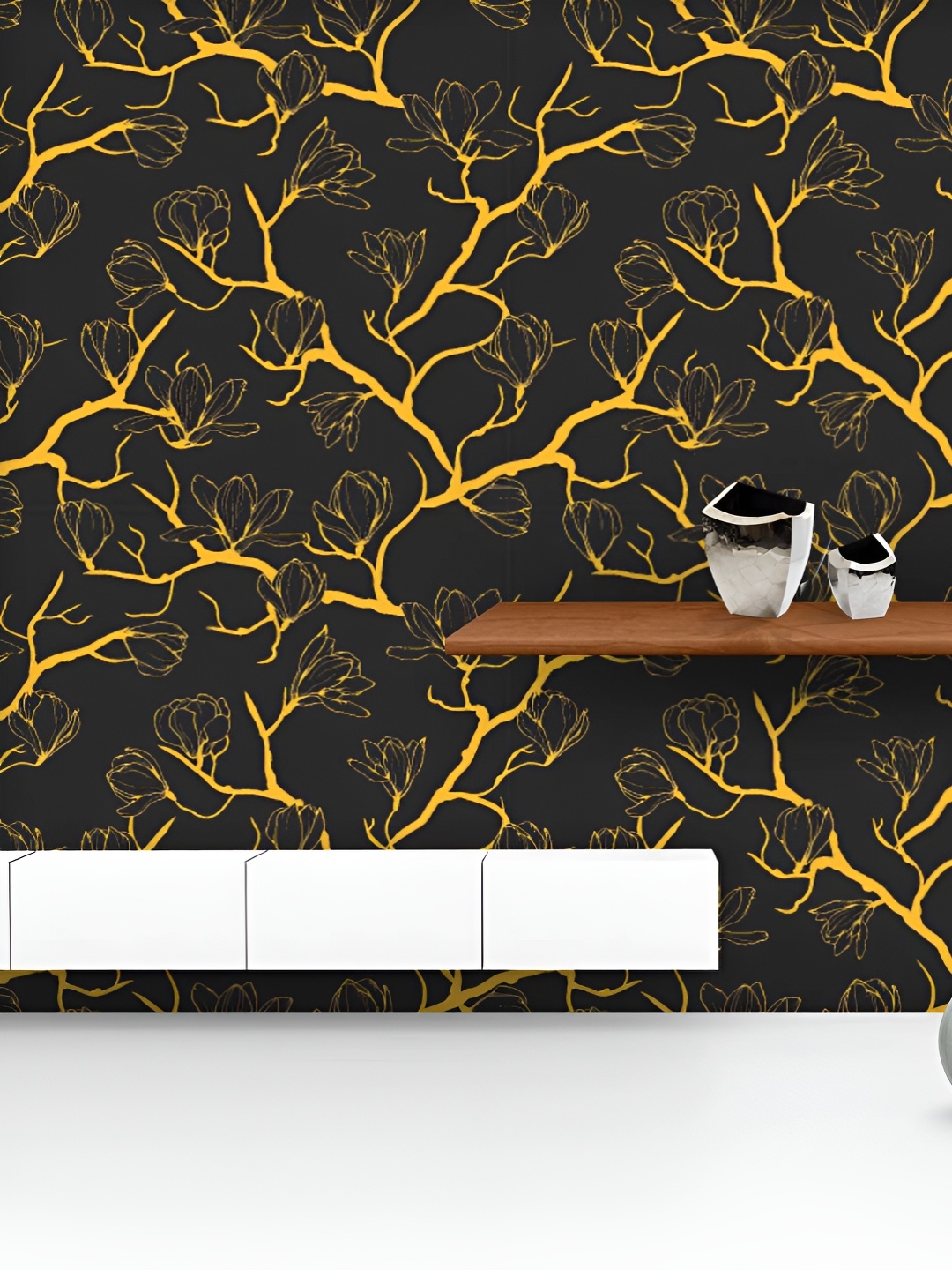 

ArtzFolio Printed UV-Resistant Anti-Bacterial Floral Magnolia Peel & Stick Wallpaper, Multi