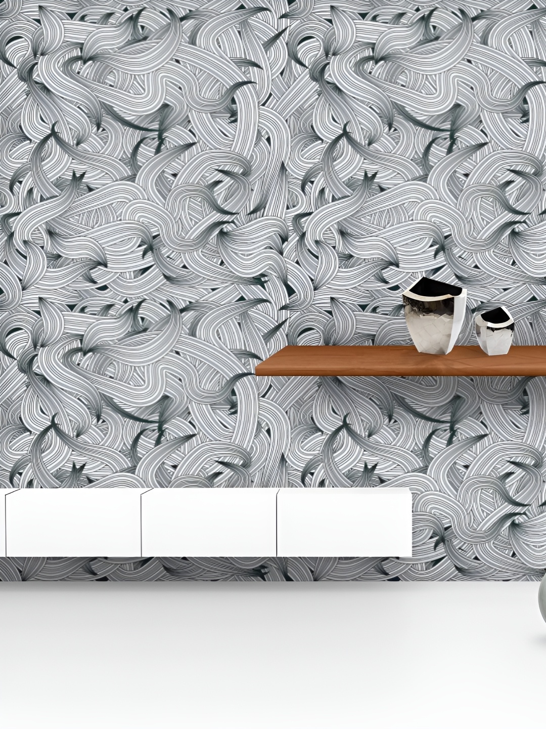 

ArtzFolio Printed UV-Resistant Anti-Bacterial Hand-Drawn Waves Peel & Stick Wallpaper, Multi