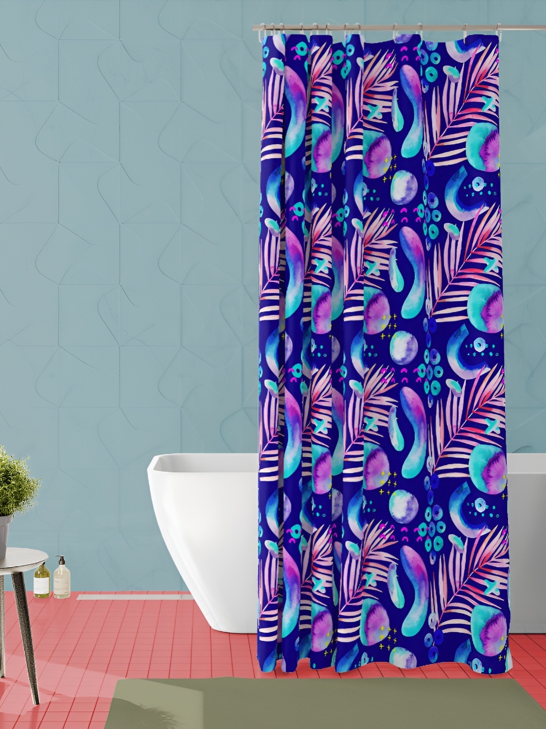 

ArtzFolio Blue & Purple Printed Waterproof Shower Curtain