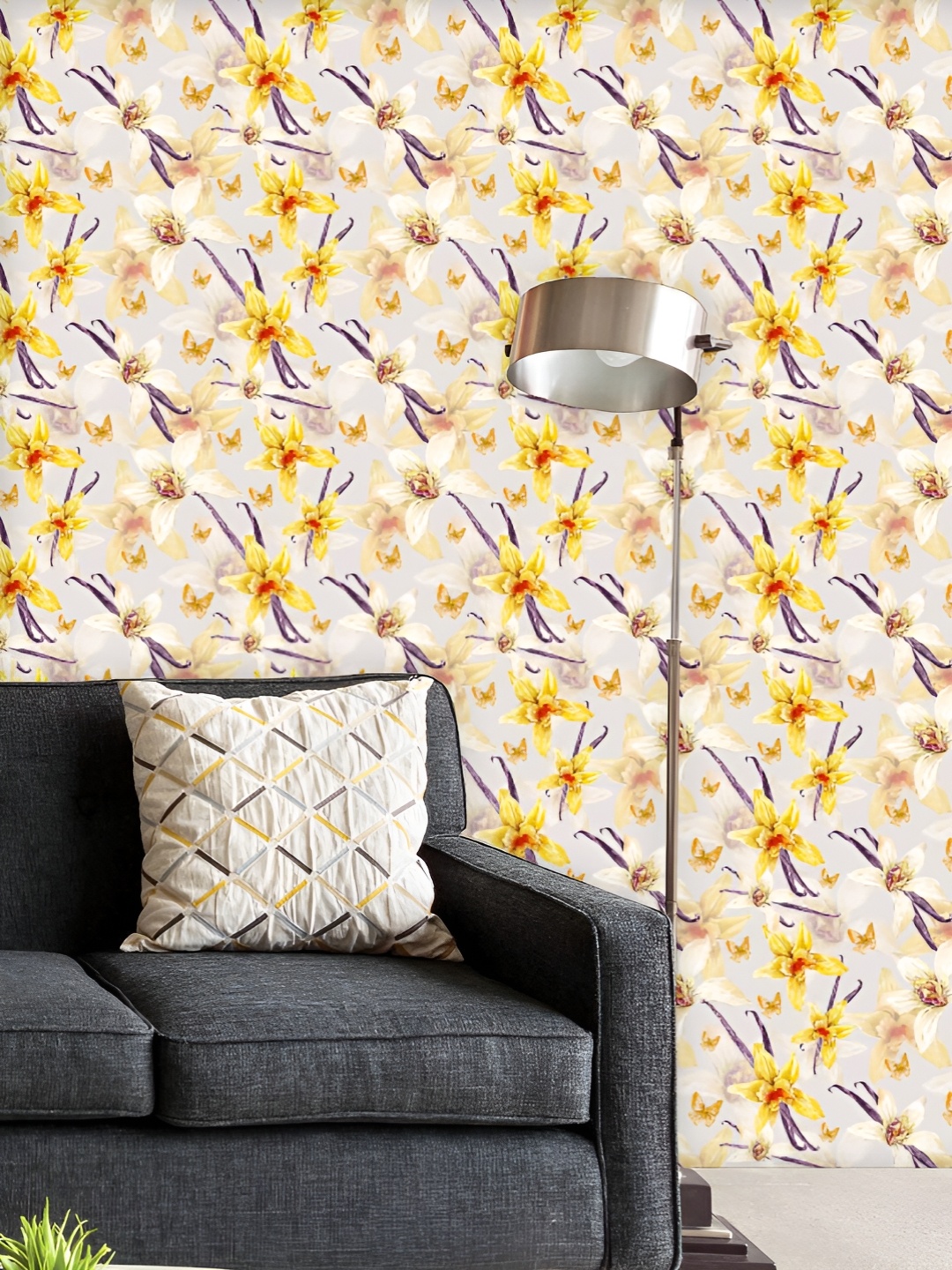 

ArtzFolio Printed UV-Resistant Anti-Bacterial Tropical Floral Pattern Peel & Stick Wallpaper, Multi