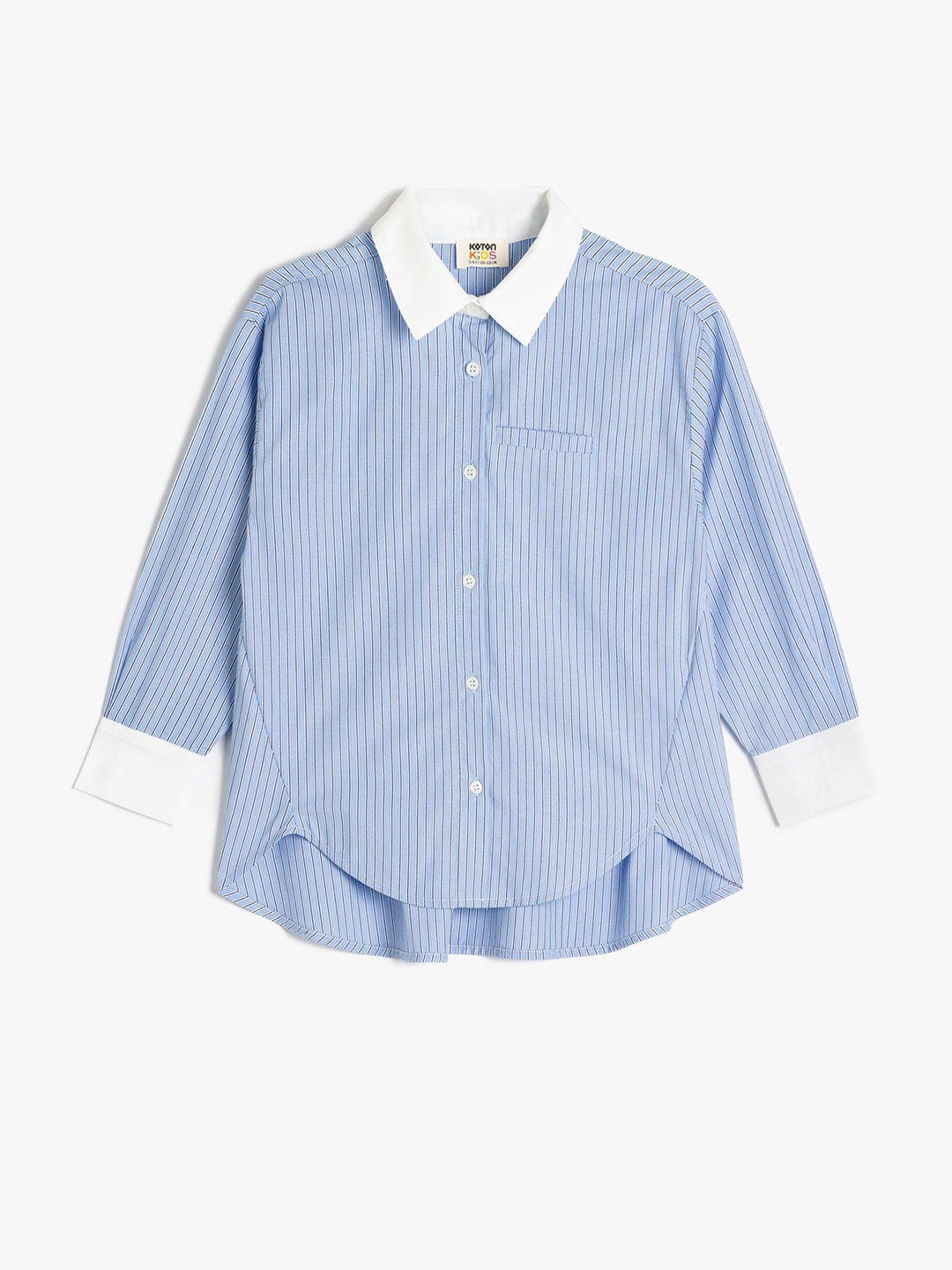 

Koton Girls Opaque Striped Casual Shirt, Blue