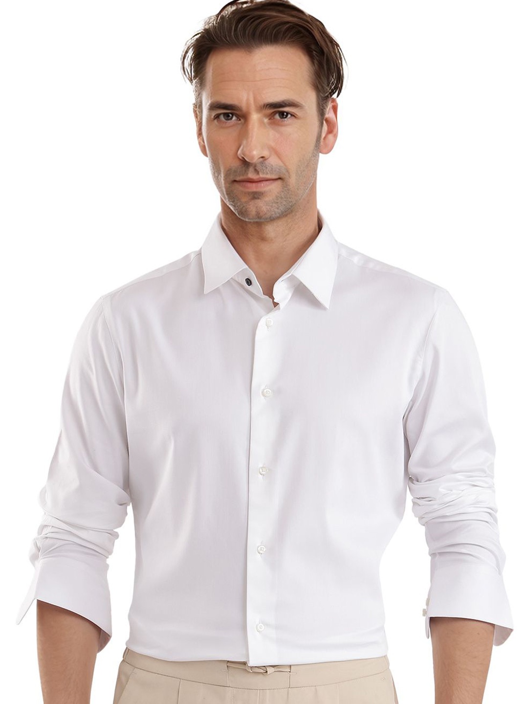 

RARE RABBIT Men Comfort Opaque Casual Shirt, White