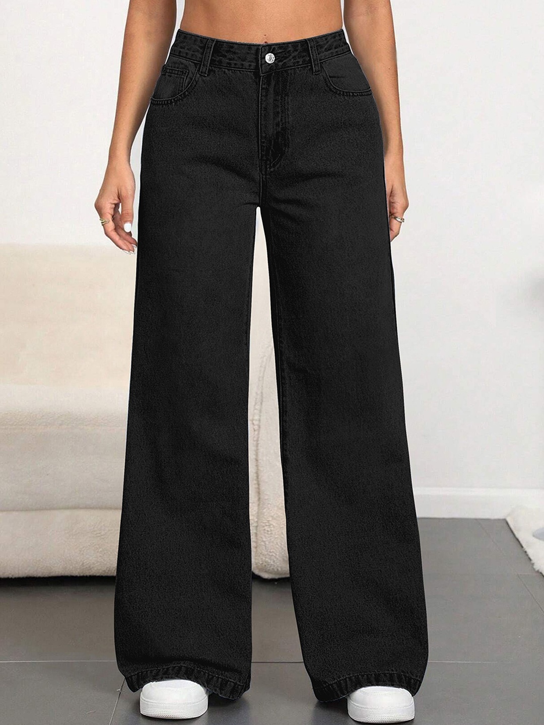 

Fashion2wear Women Boyfriend Fit High-Rise Stretchable Jeans, Black