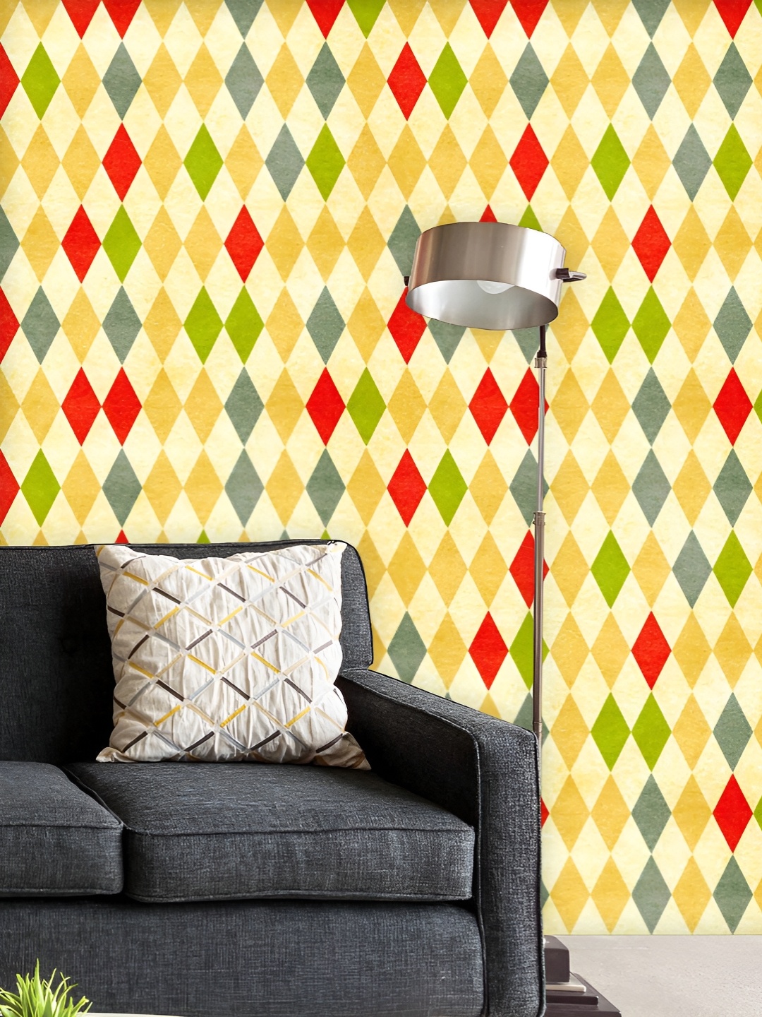 

ArtzFolio Printed UV-Resistant Anti-Bacterial Retro Harlequin Peel & Stick Wallpaper, Multi