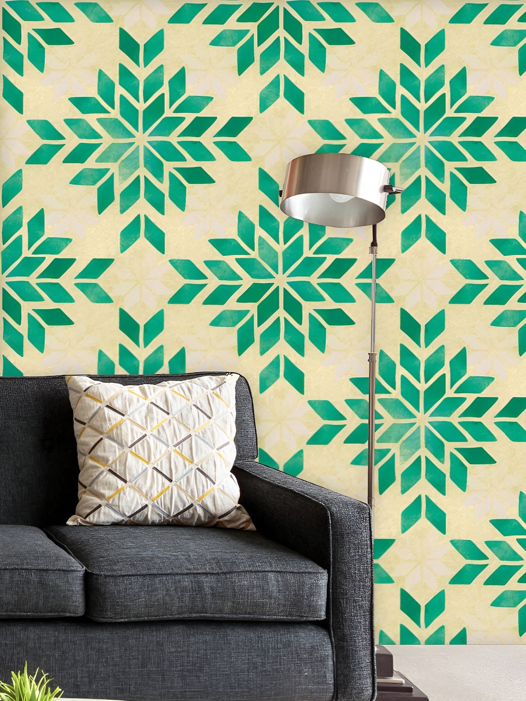 

ArtzFolio Printed UV-Resistant Anti-Bacterial Geometric Pattern1 Peel & Stick Wallpaper, Multi