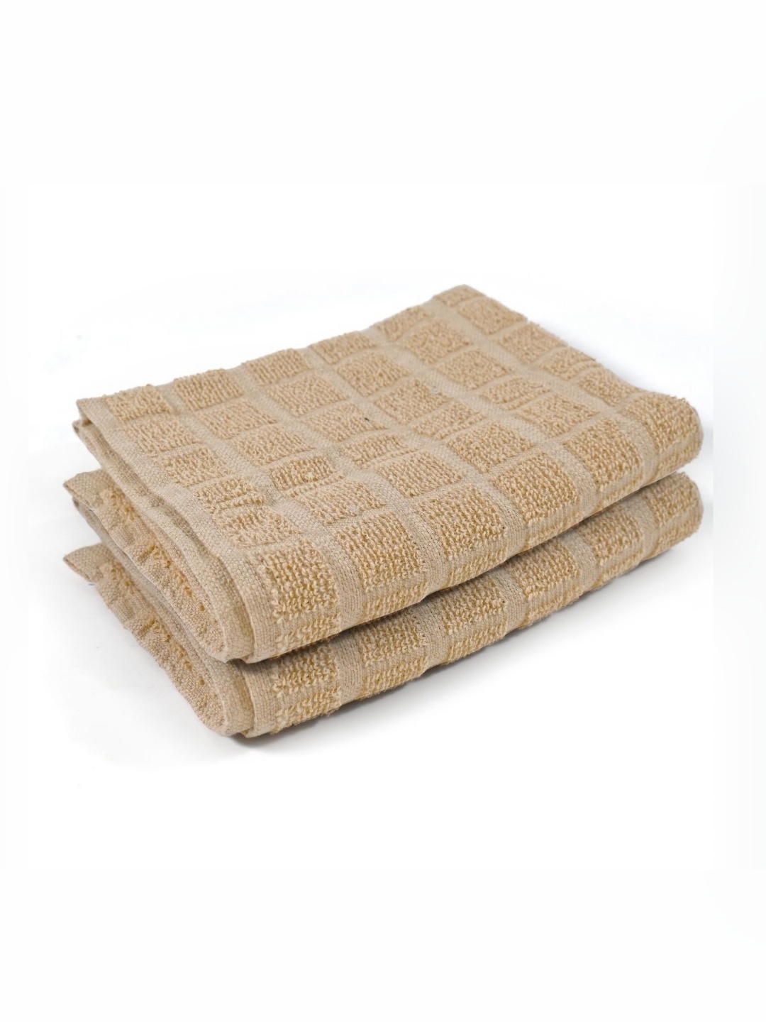 

PRAKARTIK Brown 2 Pieces Textured Cotton Heat Resistant Kitchen Towels