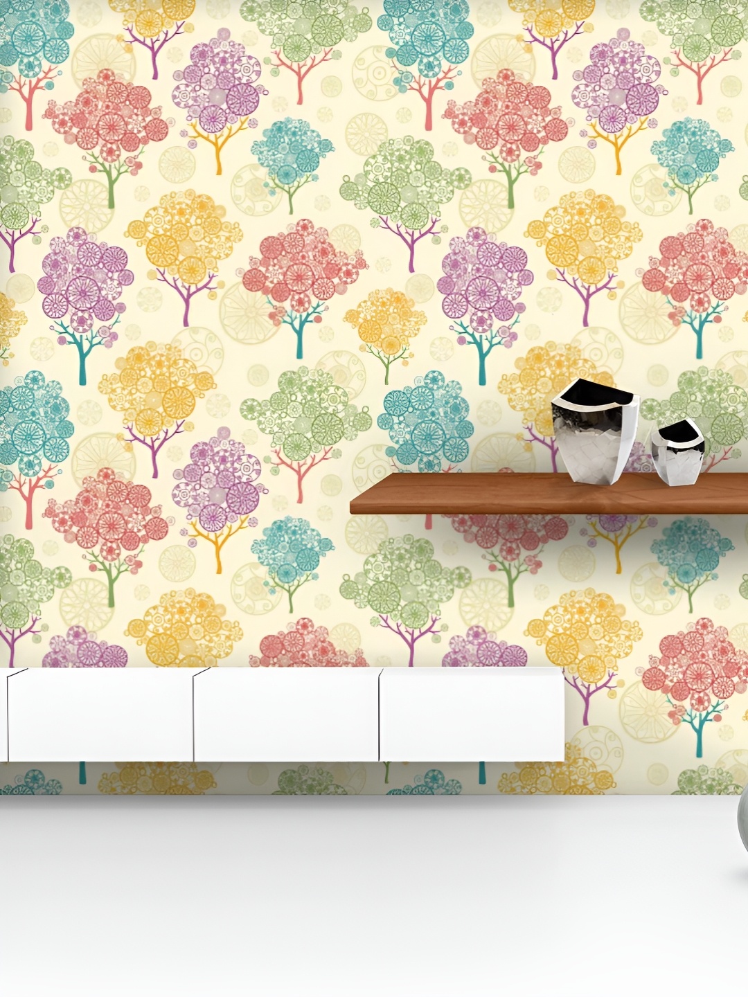 

ArtzFolio Printed UV-Resistant Anti-Bacterial Abstract TreesPeel & Stick Wallpaper, Multi