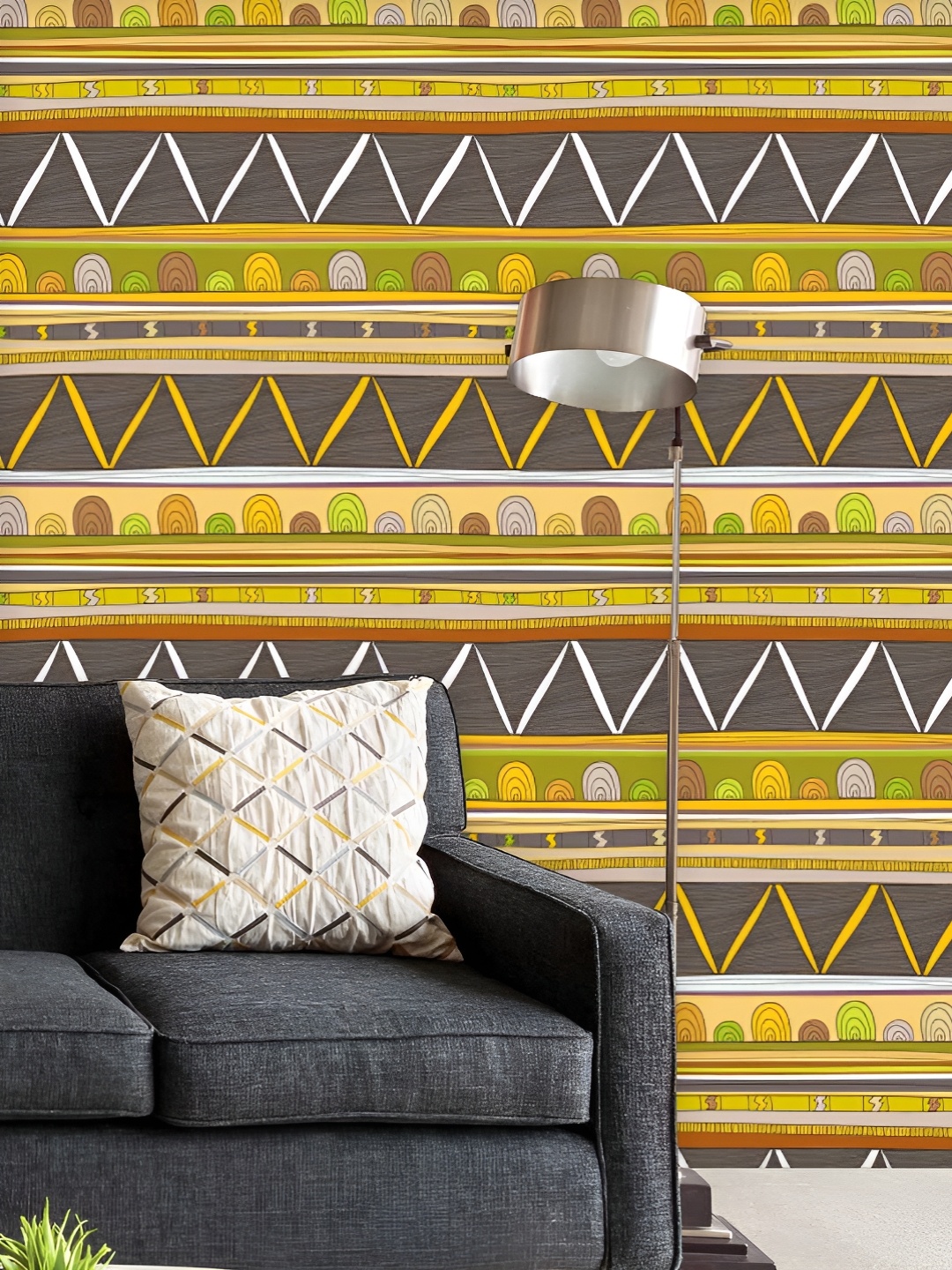 

ArtzFolio Printed UV-Resistant Anti-Bacterial Tribal Art Peel & Stick Wallpaper, Multi