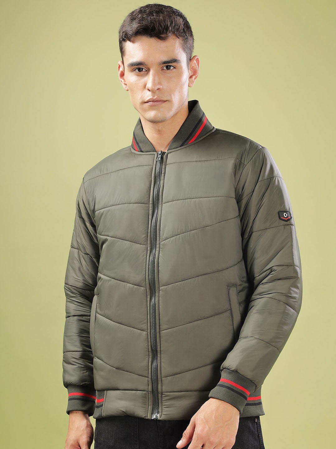 

Dollar Men Lightweight Bomber Jacket, Green
