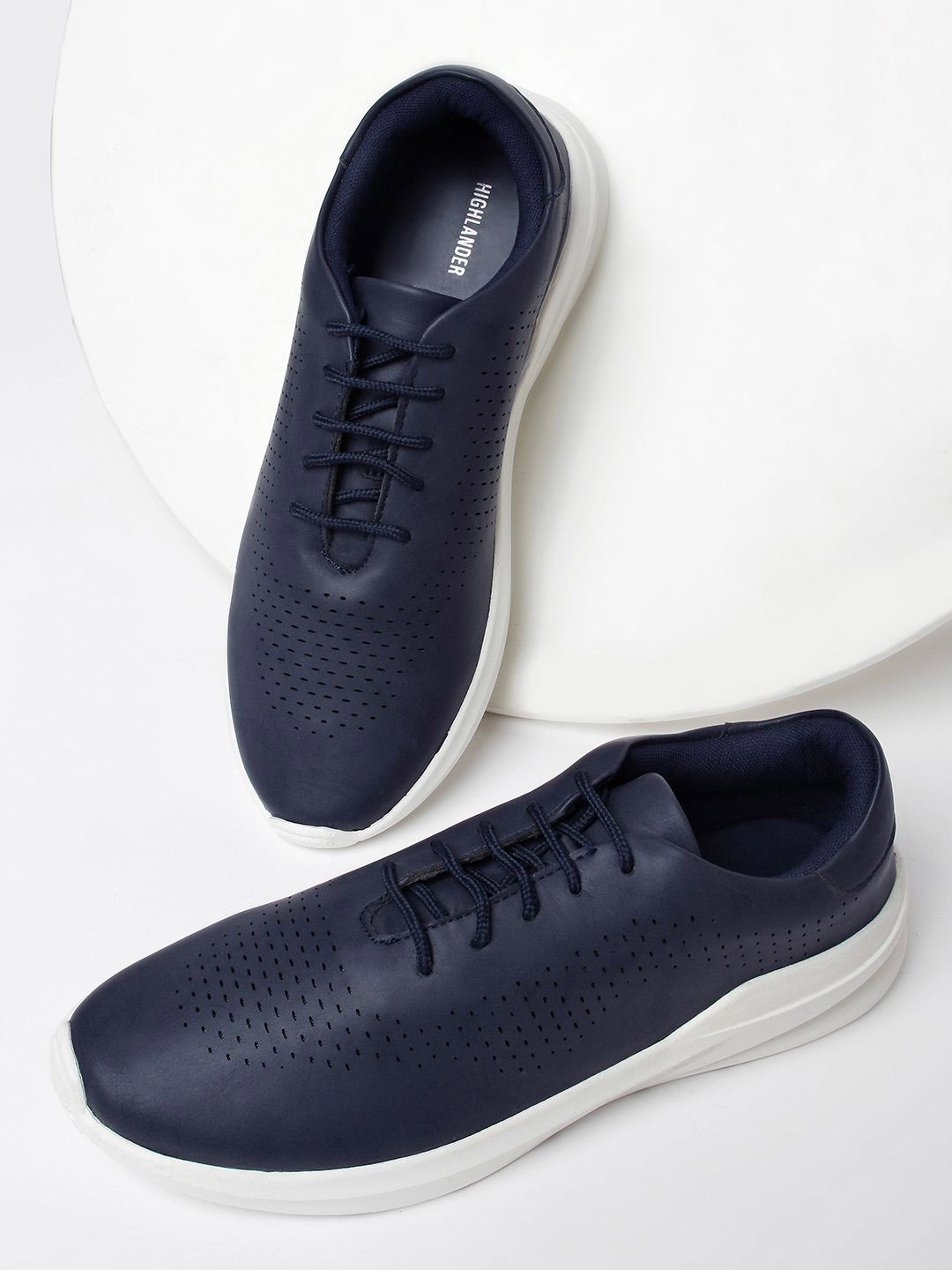 

HIGHLANDER Men Slip-On Perforations Casual Sneakers, Blue