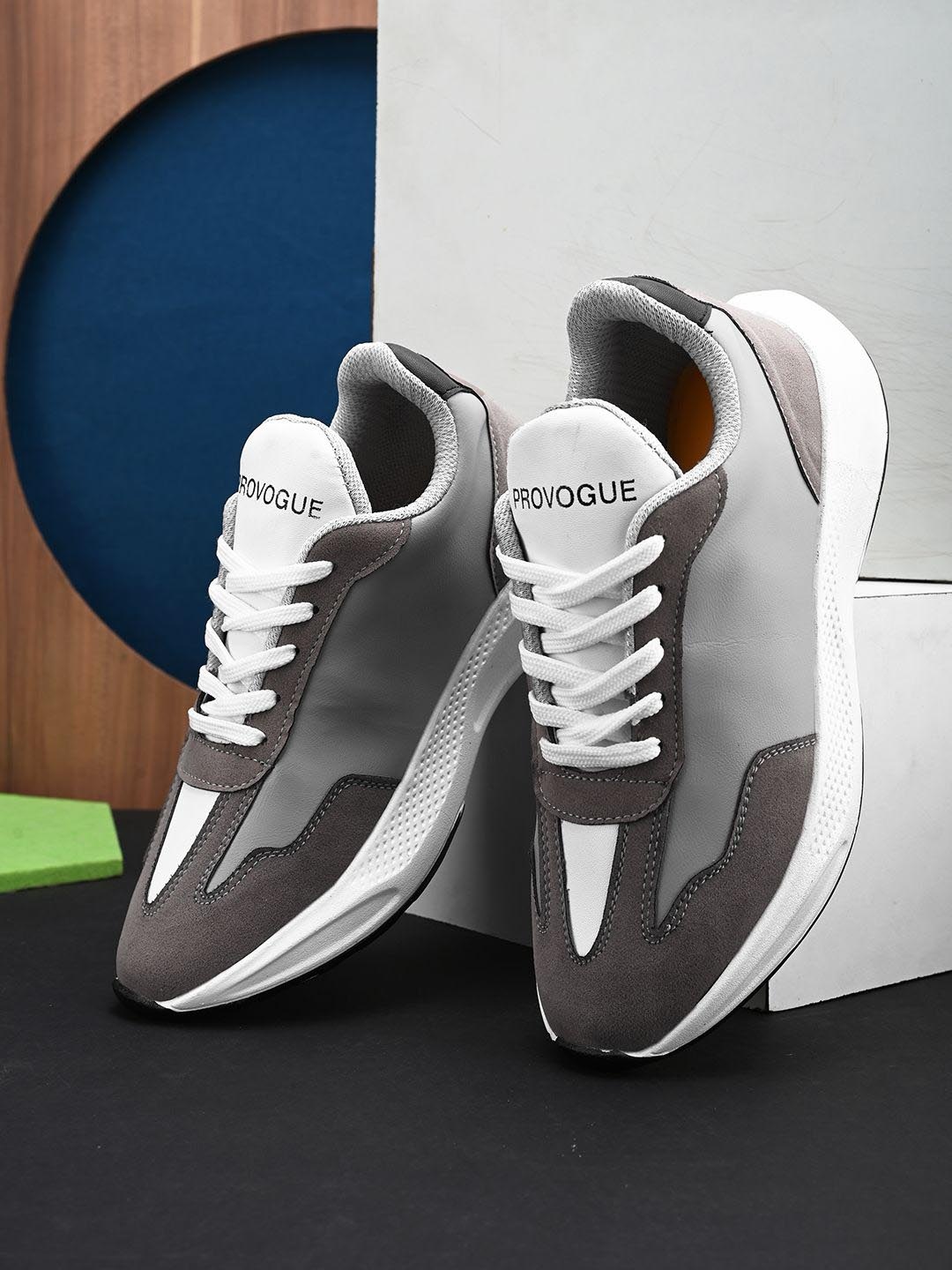 

Provogue Men Round Toe Lace-Ups Sneakers, Grey