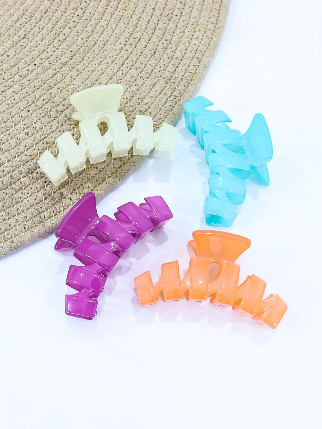 

VAGHBHATT Women Set of 4 Hair Claw Clip, Blue