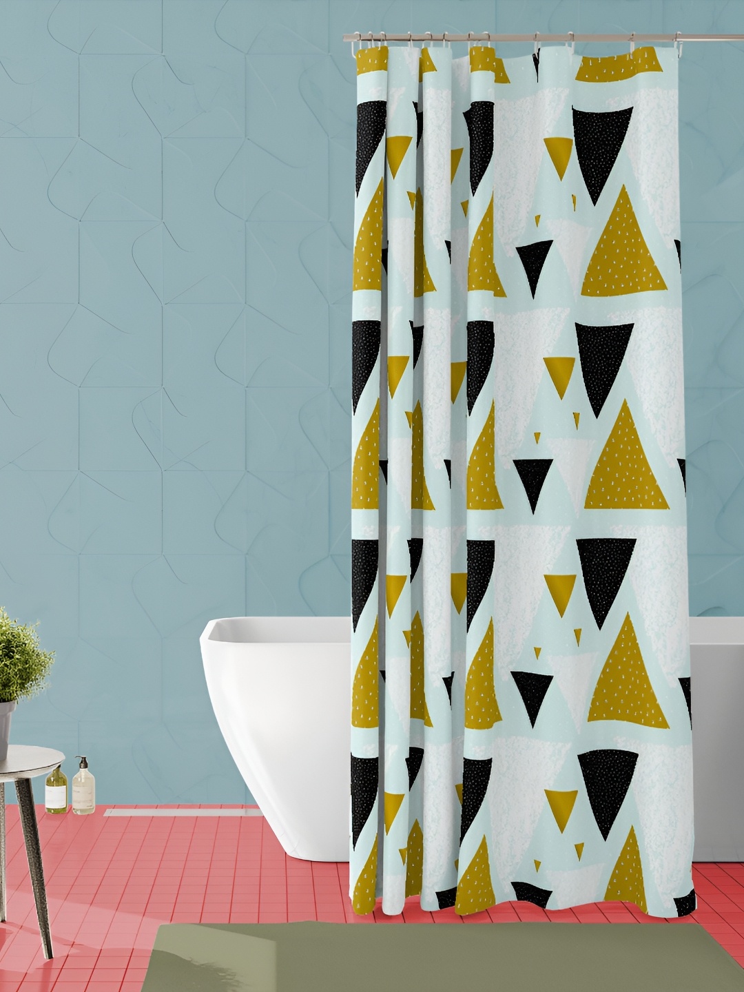 

ArtzFolio Green & Black Printed Waterproof Shower Curtain