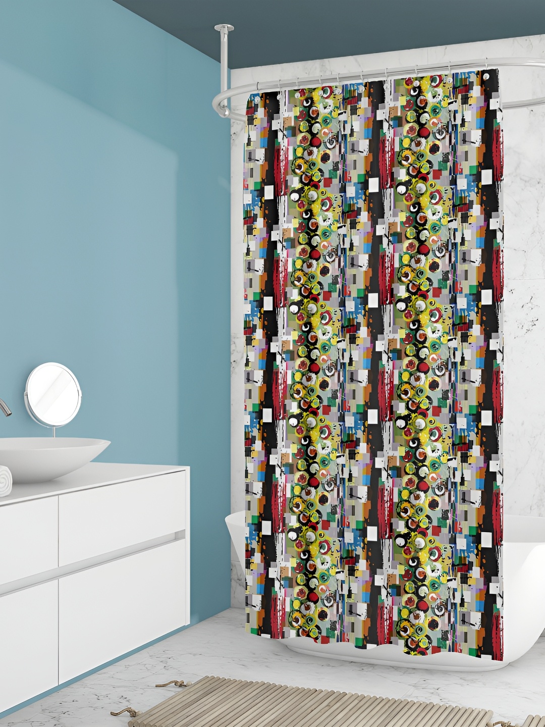 

ArtzFolio Black & Brown Printed Water Proof Shower Curtain