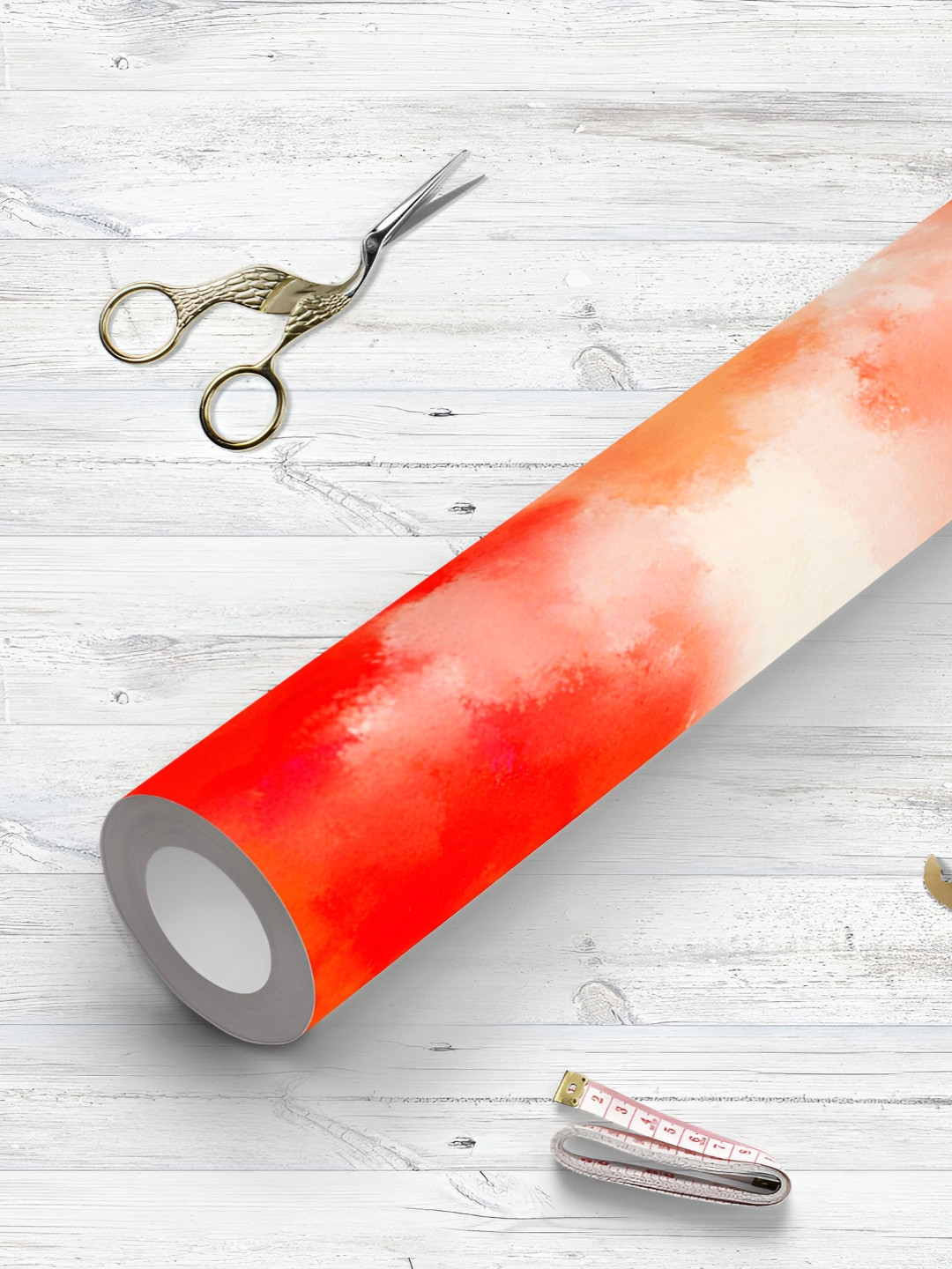 

ArtzFolio Printed UV-Resistant Anti-Bacterial Red Watercolor Wash Peel & Stick Wallpaper, Multi