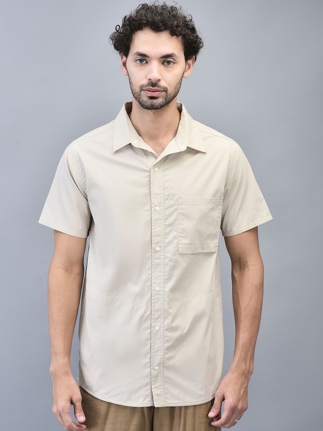 

Woodland Men Spread Collar Solid Casual Shirt, Off white
