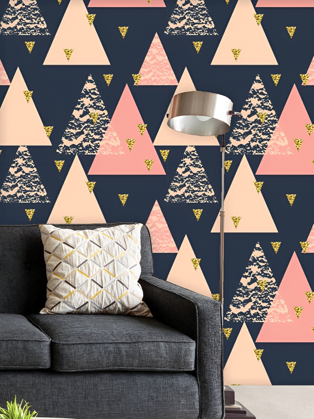 

ArtzFolio Printed UV-Resistant Anti-Bacterial Abstract Geometric Pattern Peel & Stick Wallpaper, Multi