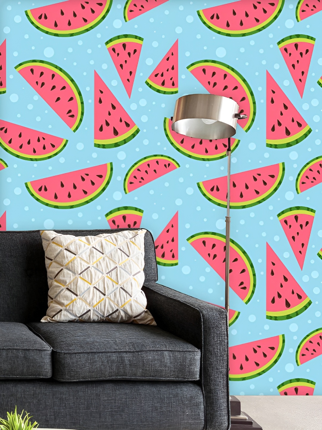 

ArtzFolio Printed UV-Resistant Anti-Bacterial Colorful Watermelon Peel & Stick Wallpaper, Multi