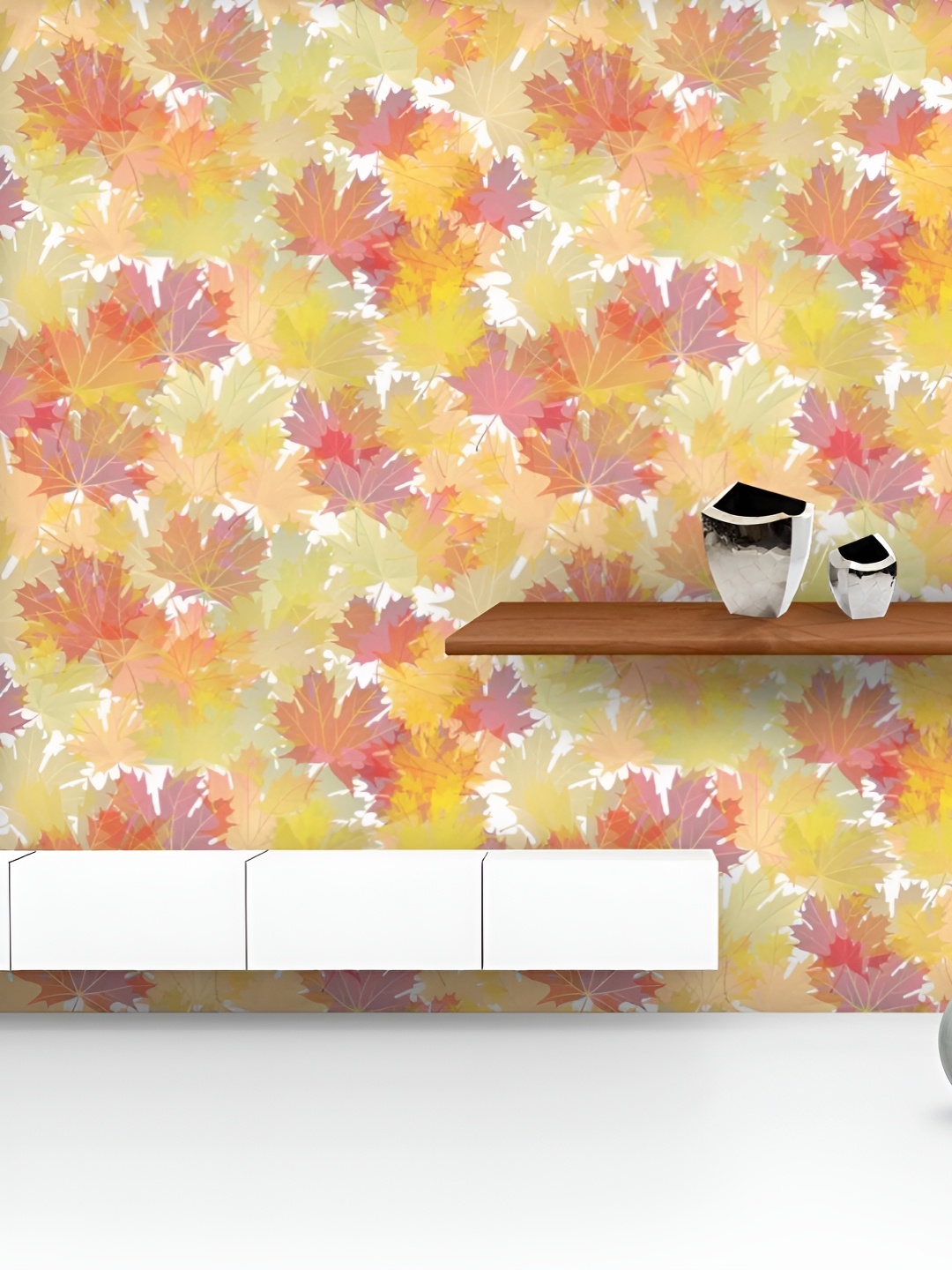 

ArtzFolio Printed UV-Resistant Anti-Bacterial Autumn Leaves Peel & Stick Wallpaper, Multi