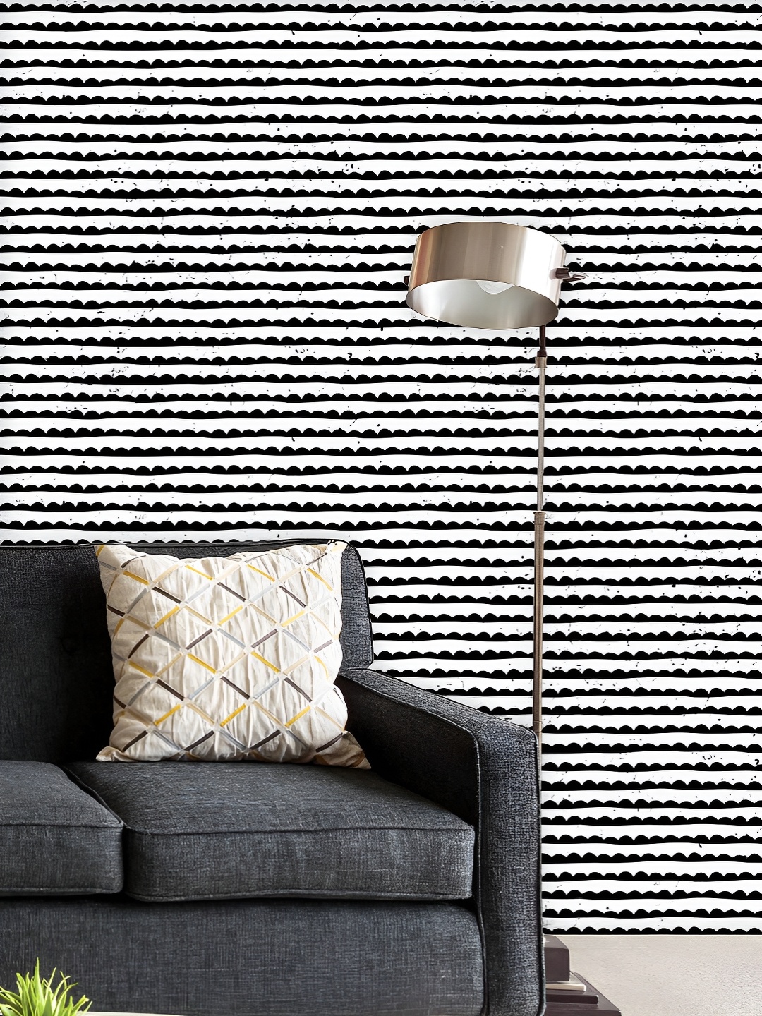 

ArtzFolio Printed UV-Resistant Anti-Bacterial Black And White Abstract Peel & Stick Wallpaper, Multi