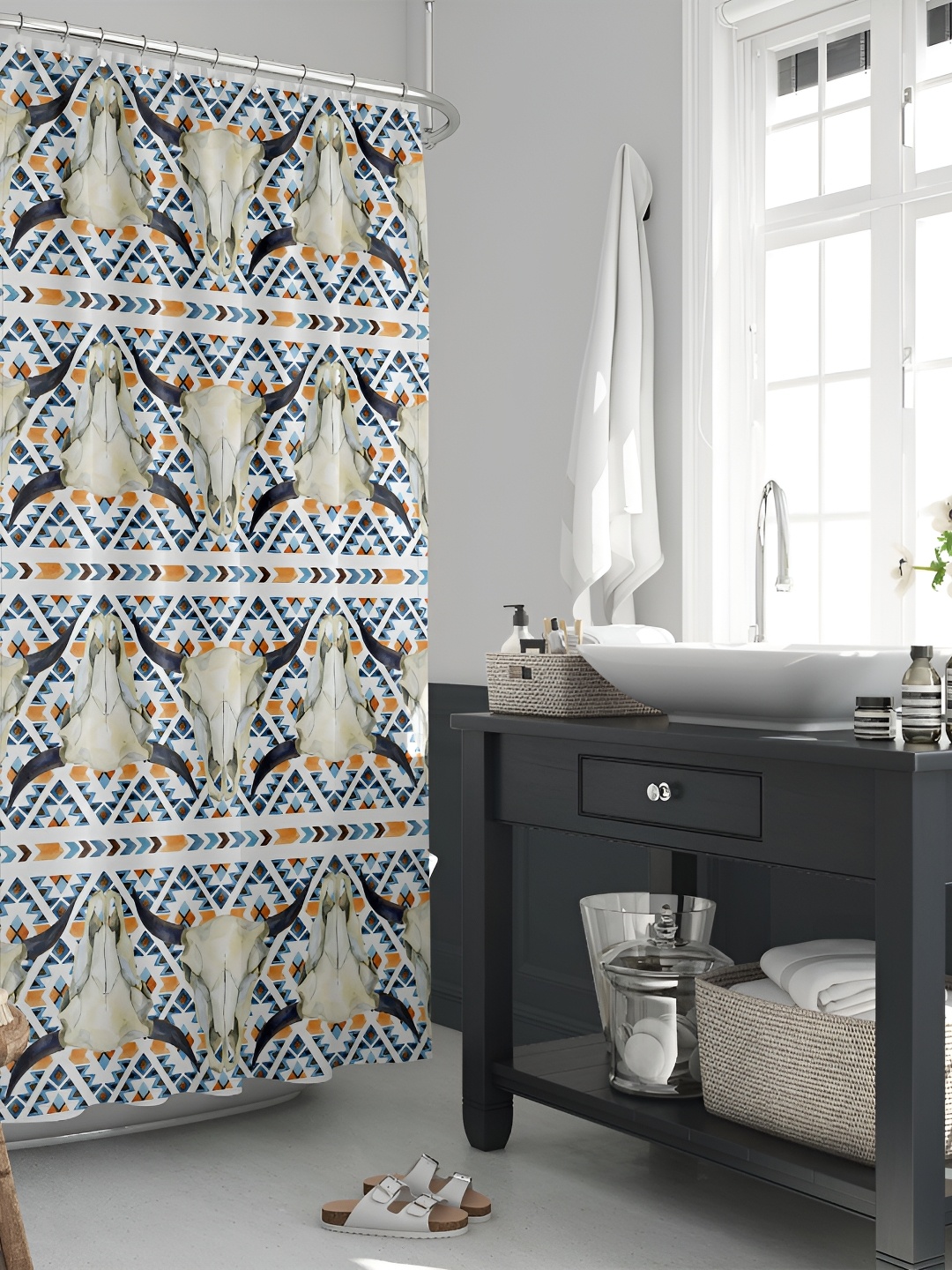 

ArtzFolio Single Piece Waterproof Polyester Shower Curtain, Multi
