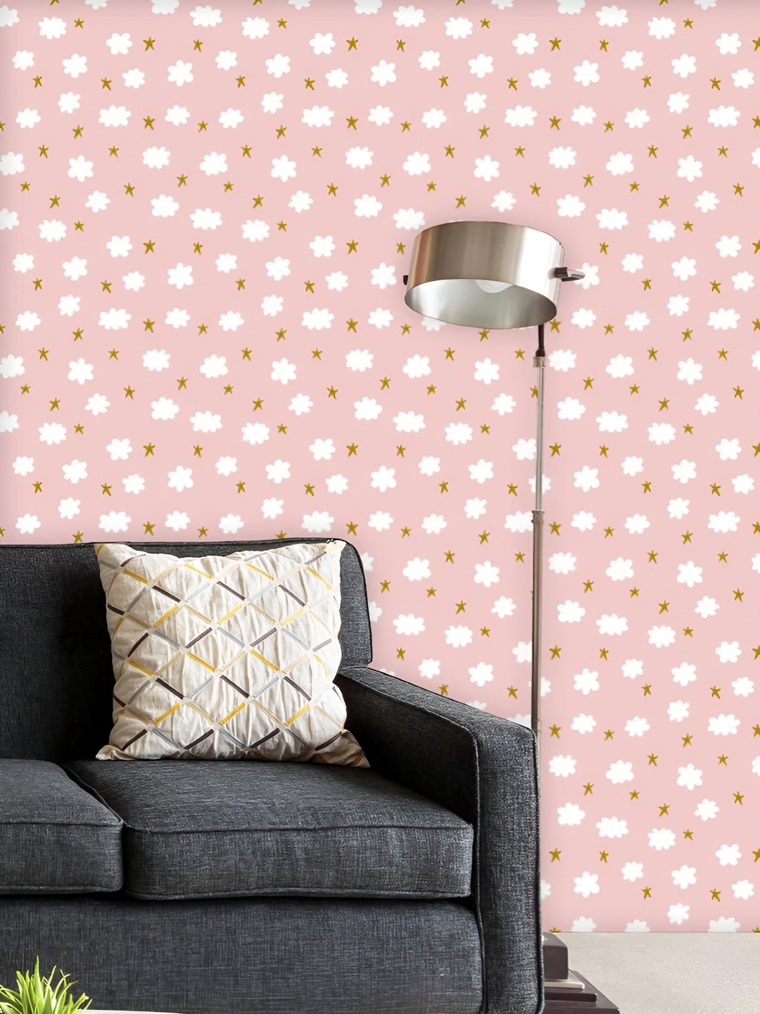 

ArtzFolio Printed UV-Resistant Anti-Bacterial Stars Clouds Peel & Stick Wallpaper, Multi