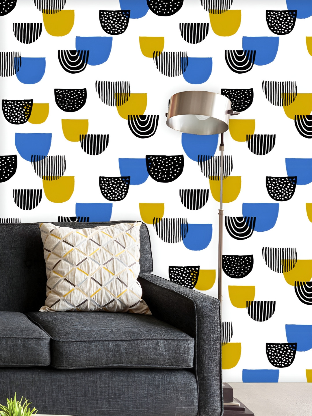 

ArtzFolio Printed UV-Resistant Anti-Bacterial Colorful Geometric Shapes Peel & Stick Wallpaper, Multi