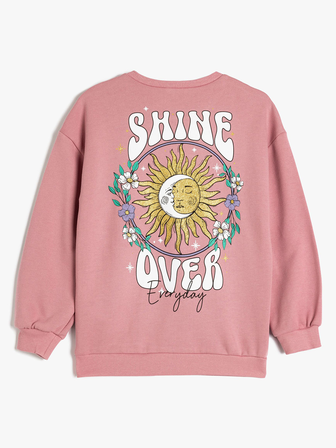 

Koton Girls Graphic Printed Pullover Sweatshirt, Pink