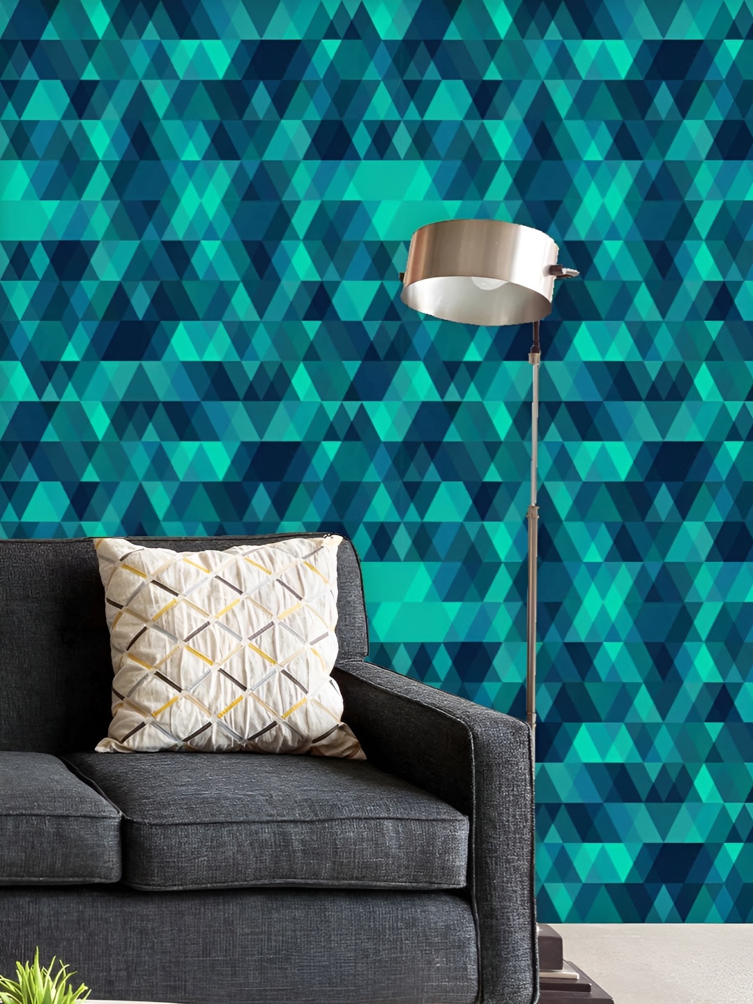 

ArtzFolio Printed UV-Resistant Anti-Bacterial Creative Triangles Peel & Stick Wallpaper, Multi