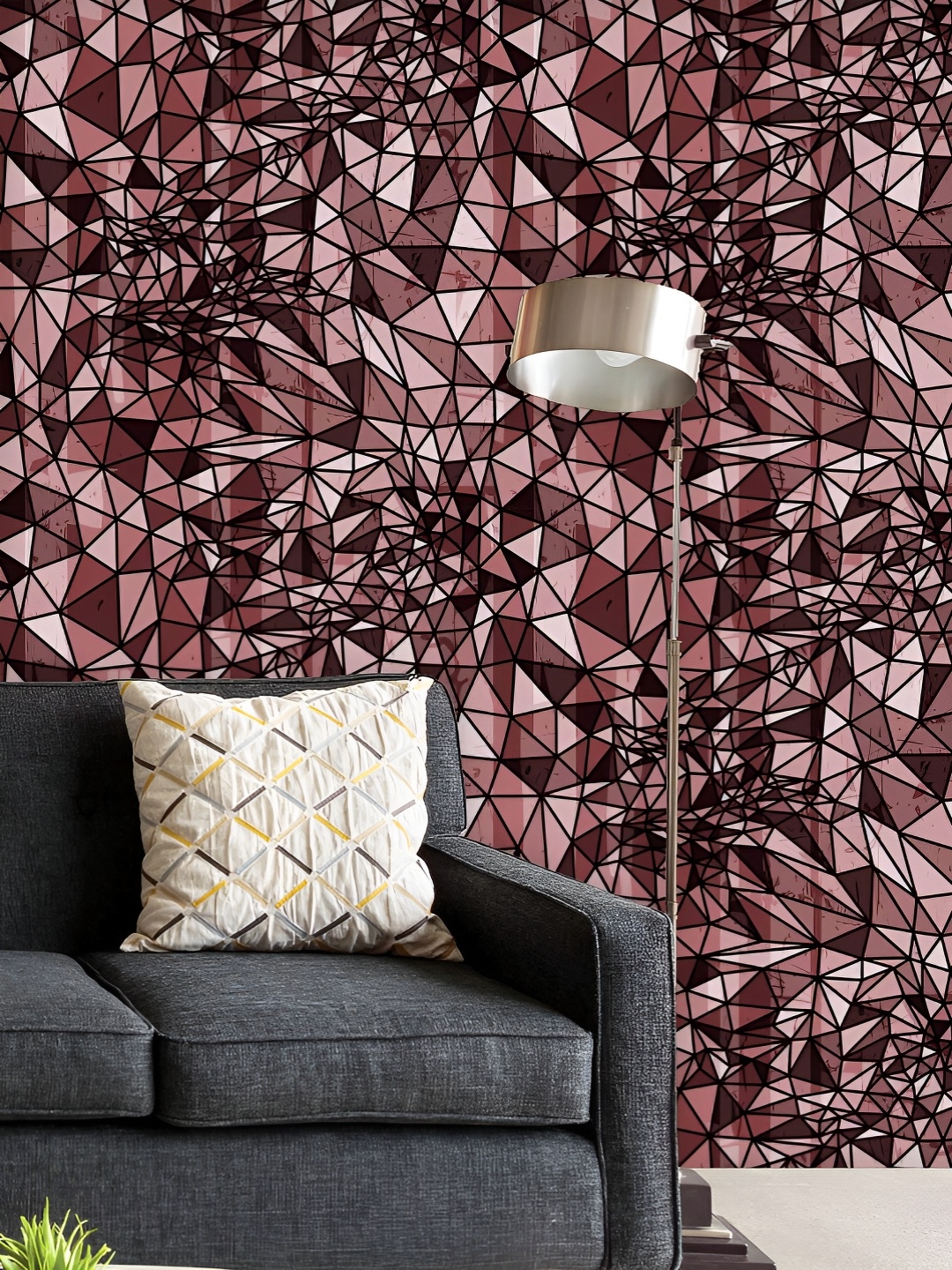 

ArtzFolio Printed UV-Resistant Anti-Bacterial Abstract Polygon Art Peel & Stick Wallpaper, Multi