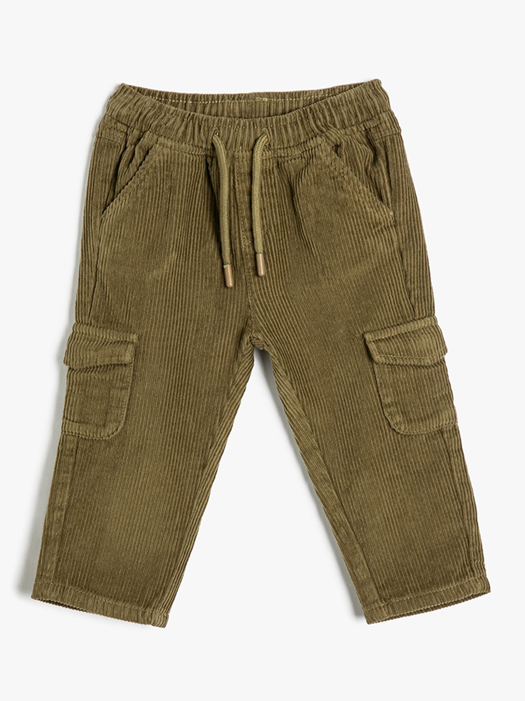 

Koton Boys Pure Cotton Mid-Rise Cargos Trousers, Khaki