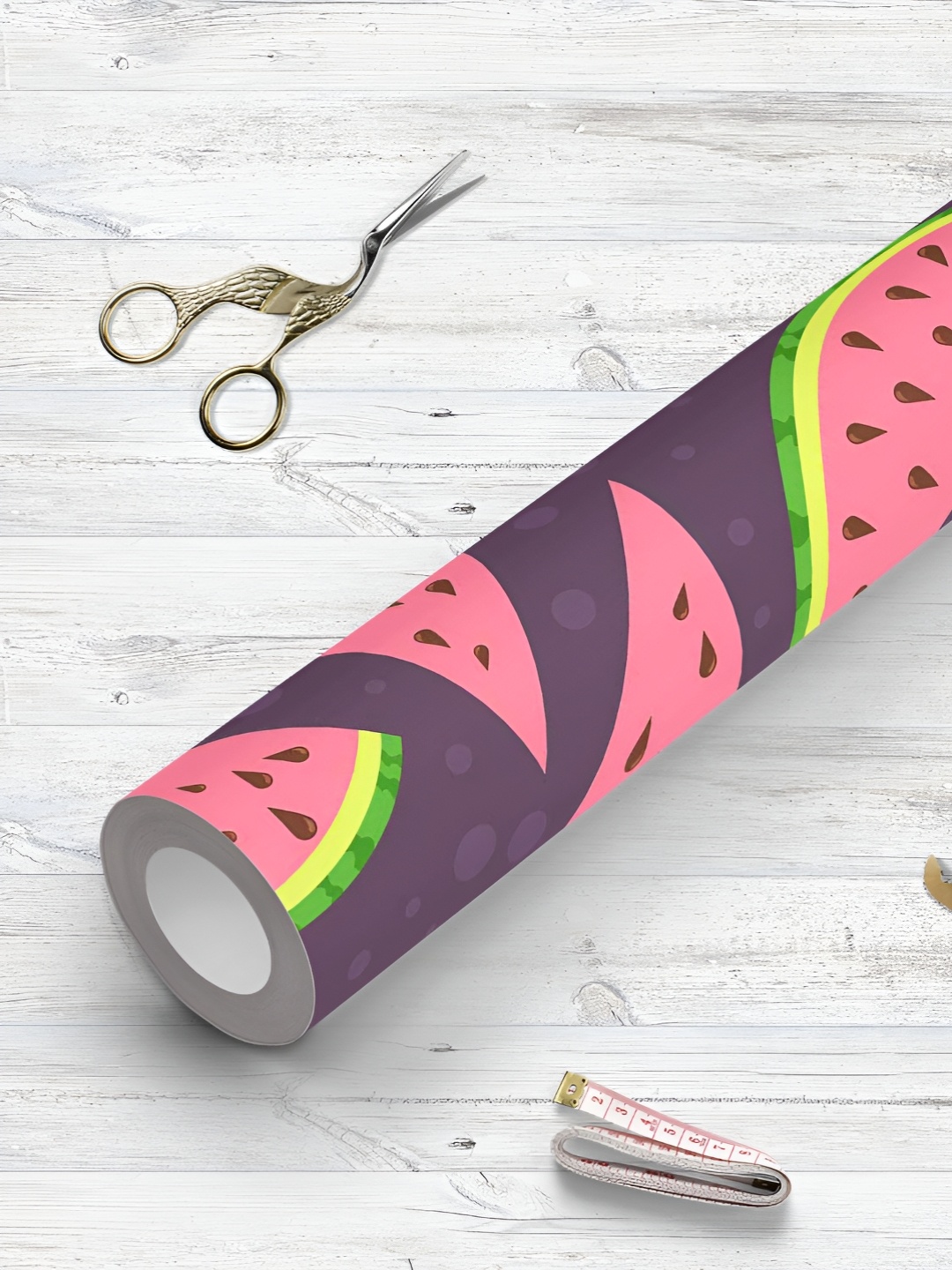 

ArtzFolio Printed UV-Resistant Anti-Bacterial Colorful Watermelon Peel & Stick Wallpaper, Multi