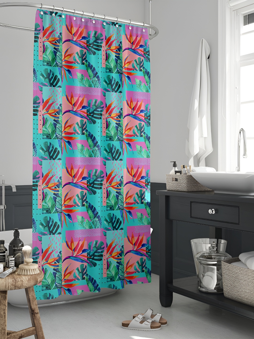

ArtzFolio Single Piece Waterproof Polyester Shower Curtain, Multi