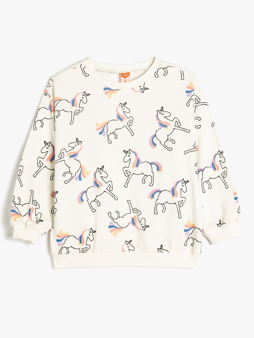 

Koton Girls Graphic Printed Round Neck Sweatshirt, Beige